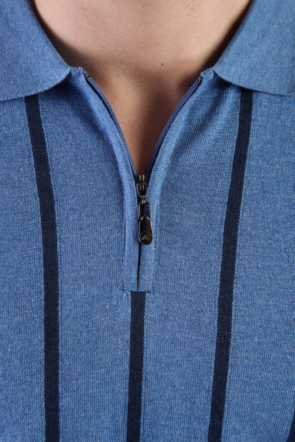 Ferraro A.Havacı Fermuarlı Polo Yaka %100 Pamuk Erkek Triko T-Shirt