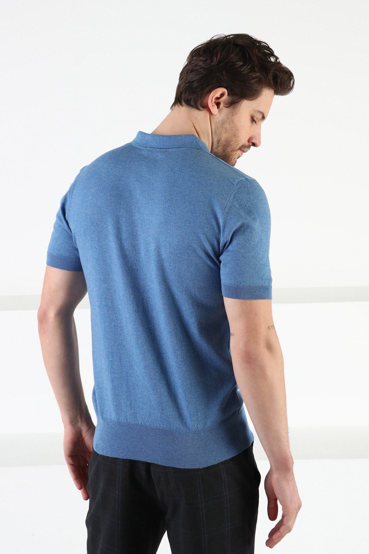 Ferraro A.Havacı Fermuarlı Polo Yaka %100 Pamuk Erkek Triko T-Shirt