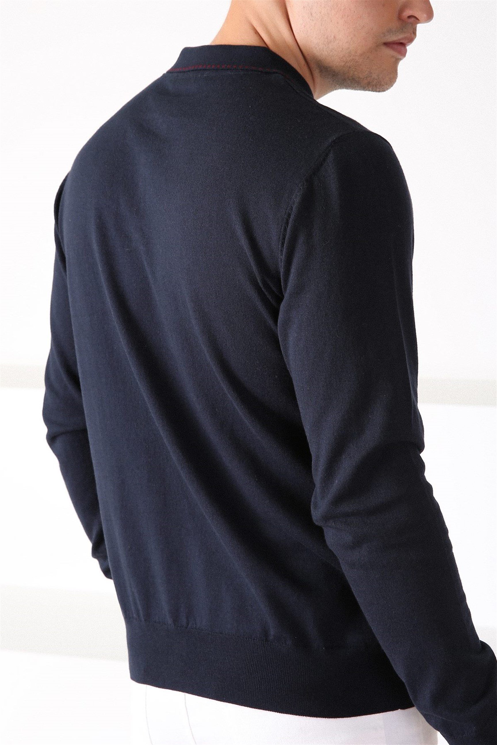 Ferraro A.Laci Polo Yaka Fermuarlı Erkek Pamuk Kazak