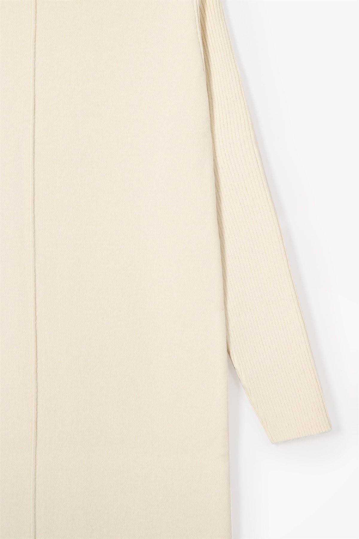 Ferraro A.Sarı Yandan Yırtmaçlı Midi Boy Kaşmirli Kadın Triko Elbise