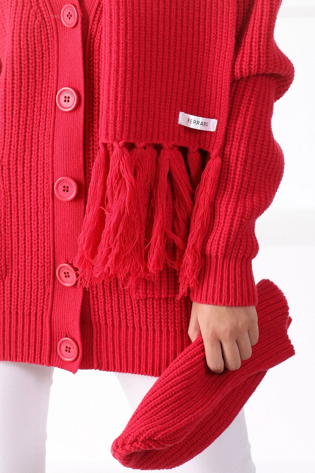 Ferraro Adda Kuzu Yünü Kadın Atkı Bere Takımı