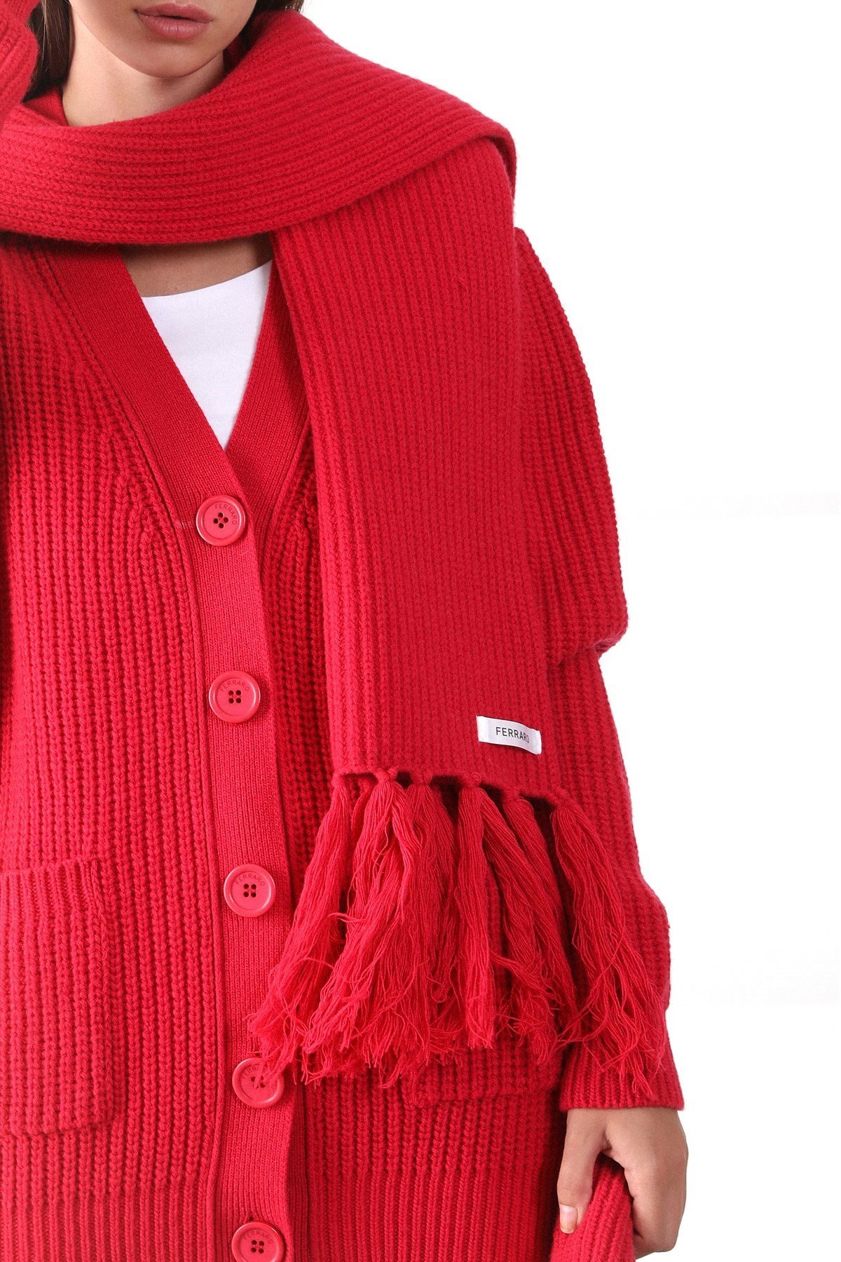 Ferraro Adda Kuzu Yünü Kadın Atkı Bere Takımı