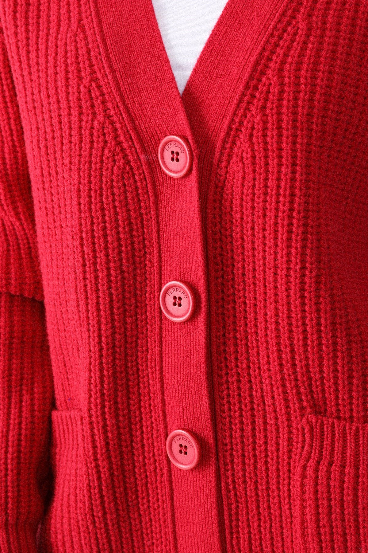 Ferraro Adda Kuzu Yünü Oversize Kadın Triko Hırka