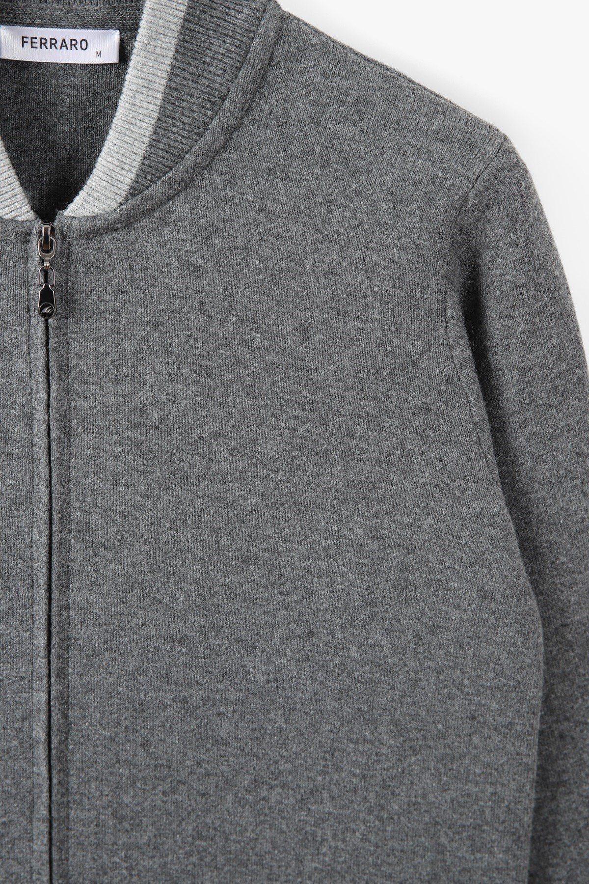 Ferraro Antrasit Bomber Yaka Kaşmirli Erkek Triko Hırka