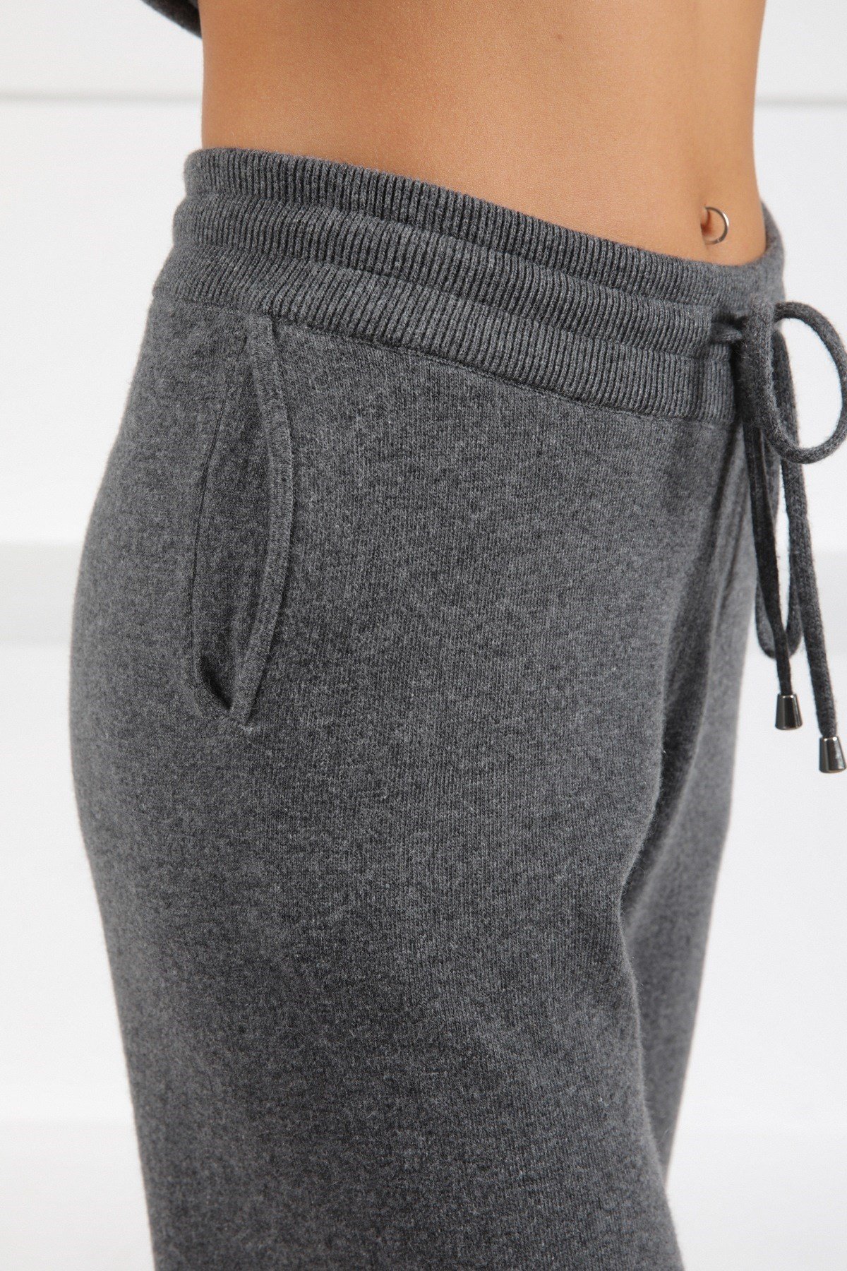 Ferraro Antrasit Cepli Kaşmirli Kadın Triko Pantolon