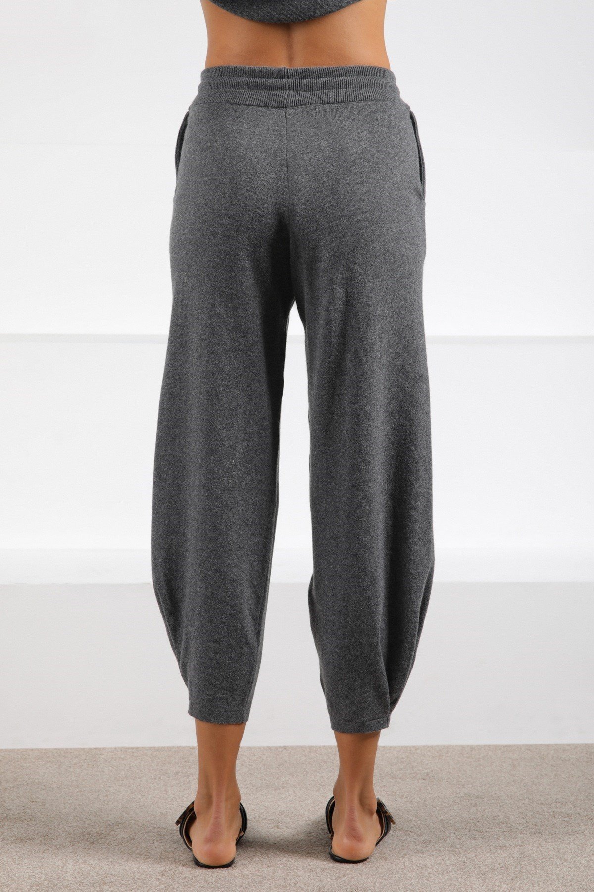 Ferraro Antrasit Cepli Kaşmirli Kadın Triko Pantolon