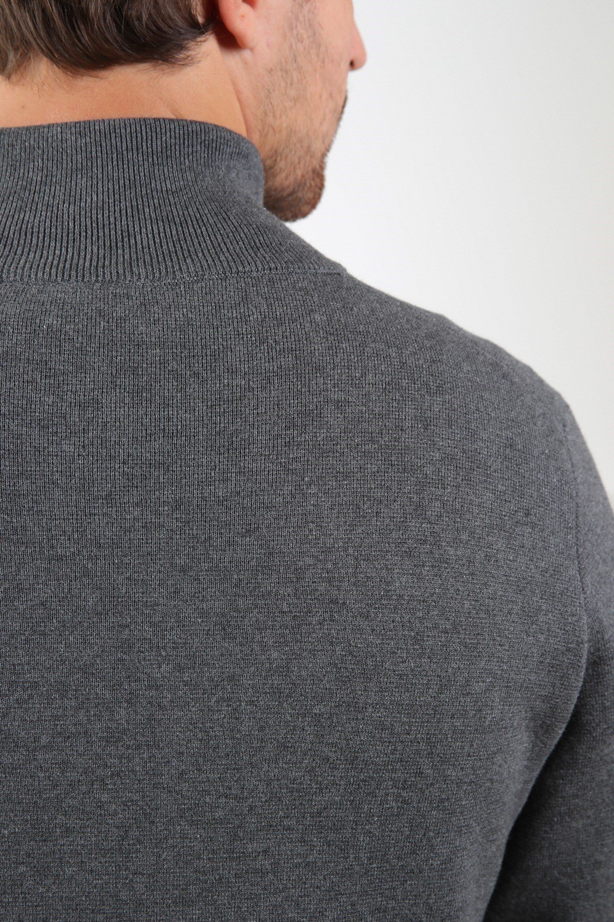 Ferraro Antrasit Çift Cep %100 Pamuk Erkek Triko Hırka