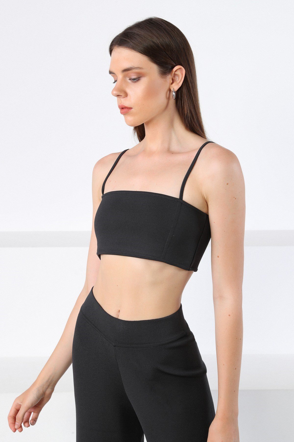 Ferraro Antrasit İnce Askılı Kadın Triko Büstiyer