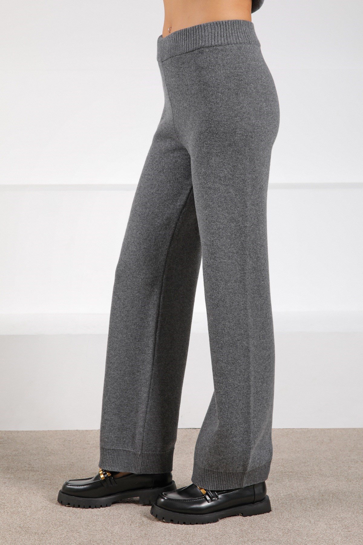 Ferraro Antrasit Kaşmirli Kadın Triko Pantolon