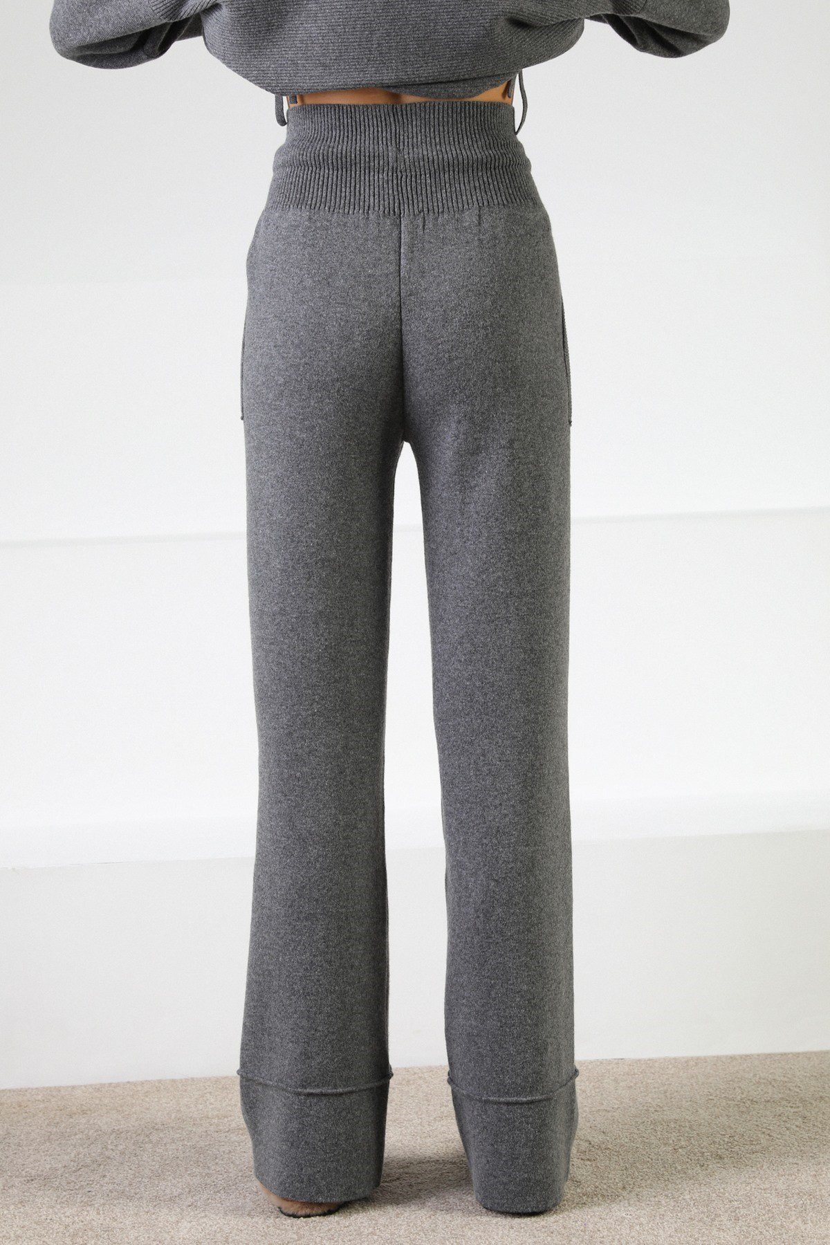 Ferraro Antrasit Kaşmirli Kadın Triko Pantolon