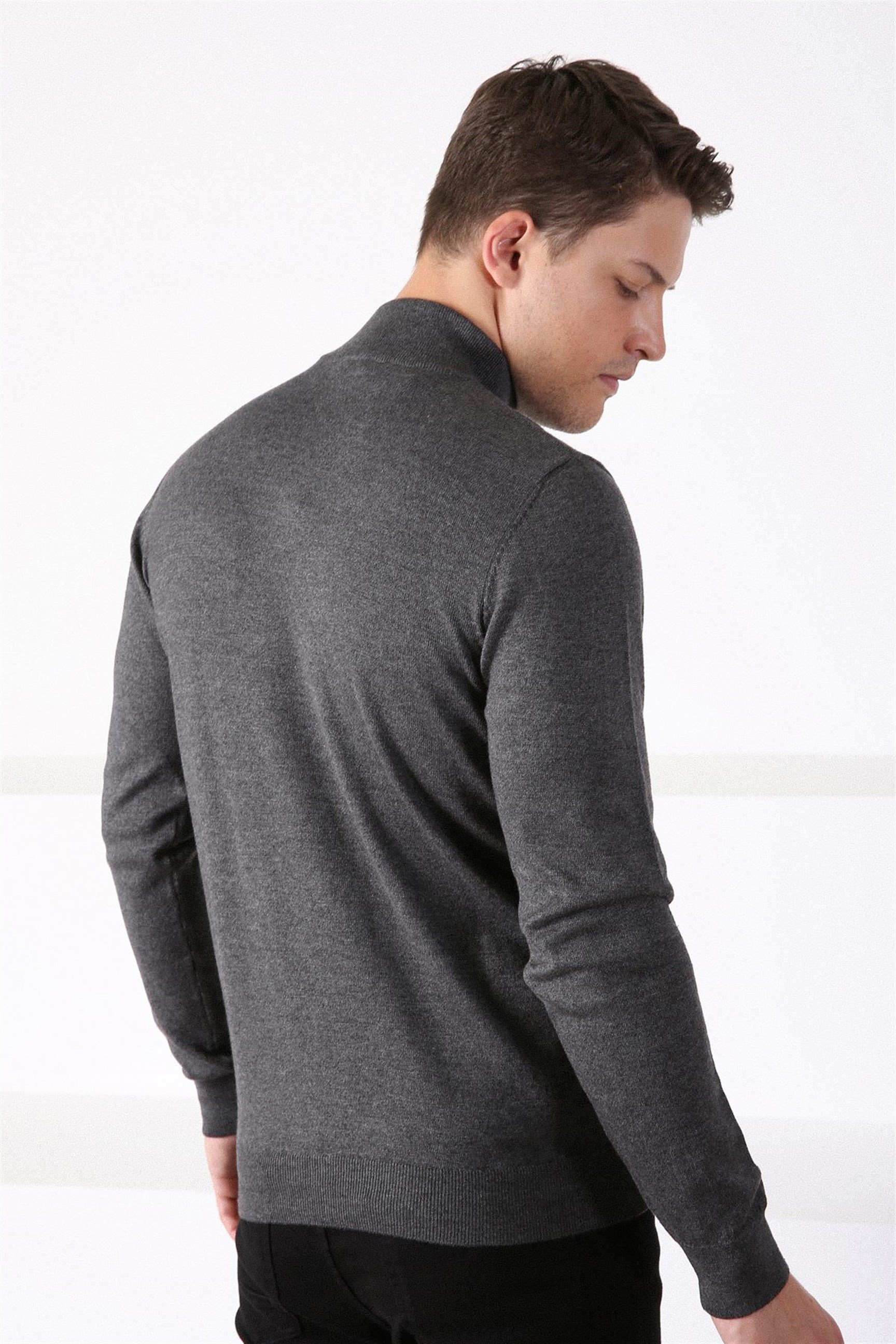 Ferraro Antrasit Yarım Balıkçı Yaka Erkek Pamuk Kazak