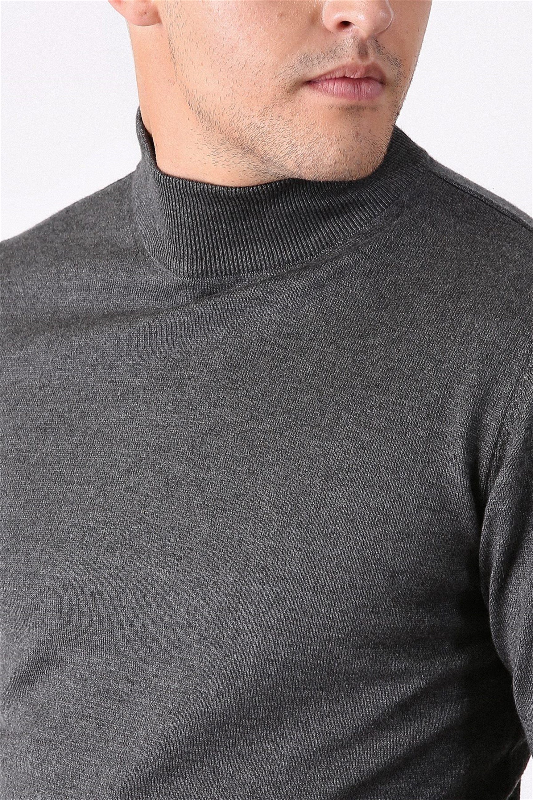 Ferraro Antrasit Yarım Balıkçı Yaka Erkek Pamuk Kazak