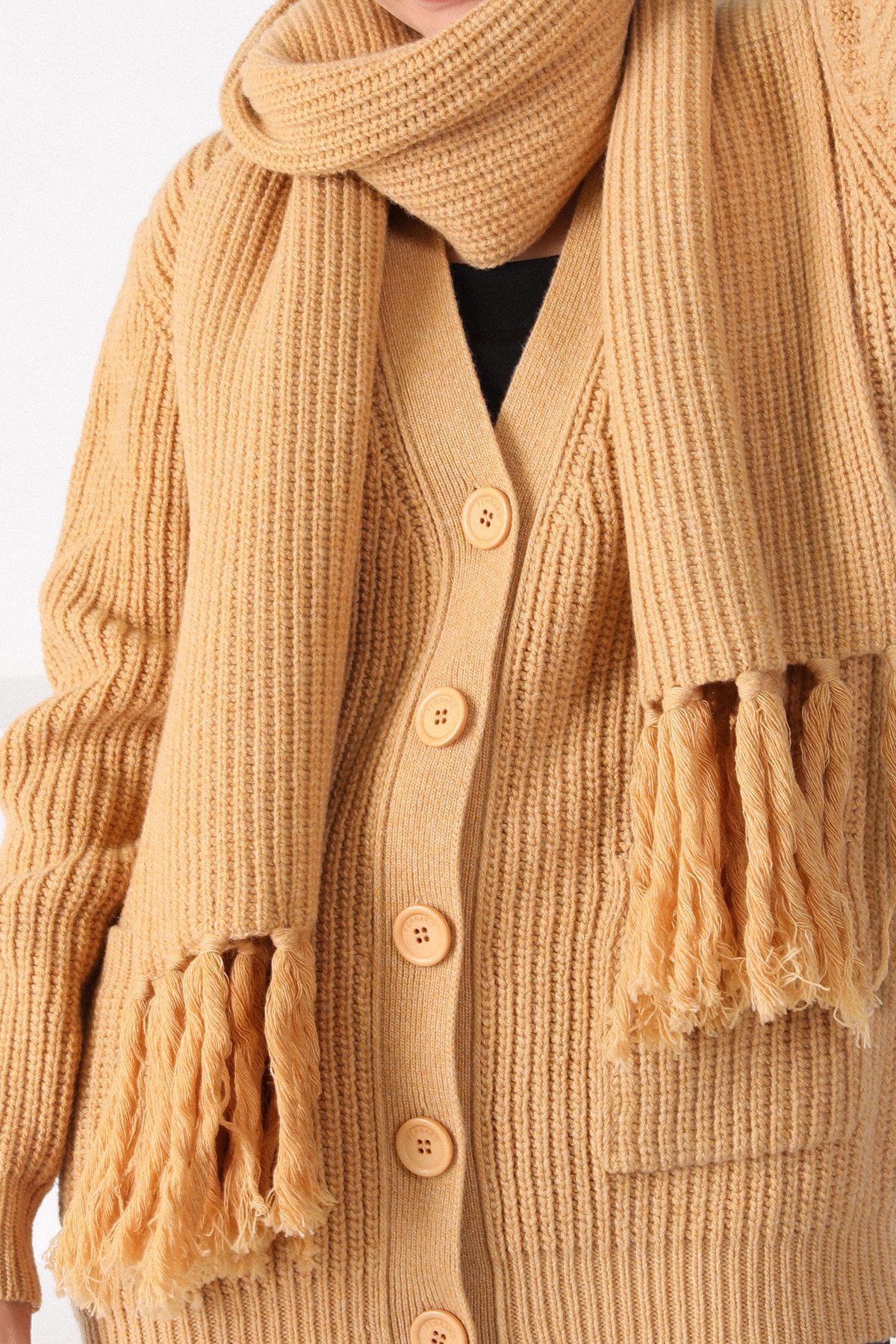 Ferraro Bal Kuzu Yünü Kadın Atkı Bere Takımı