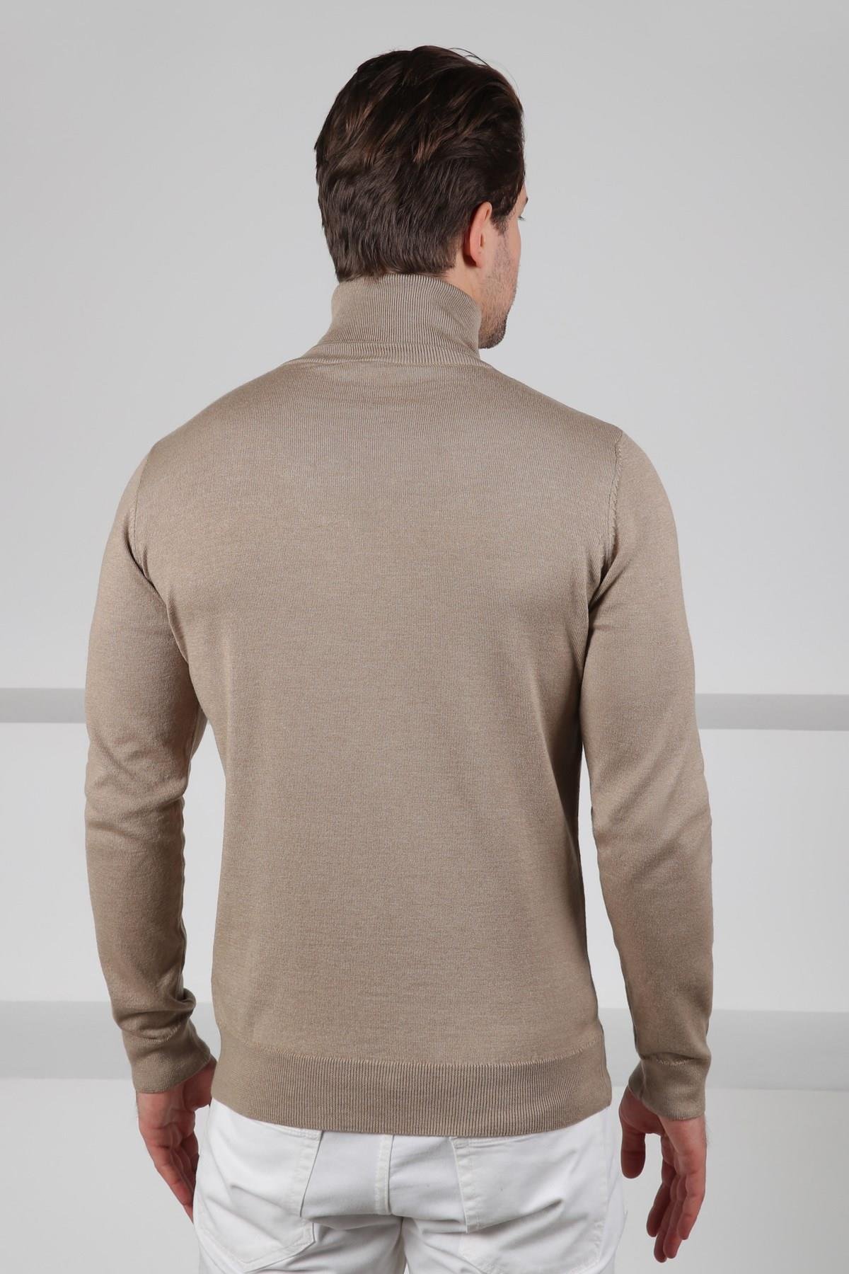 Ferraro Bej Balıkçı Yaka Pamuk Kazak