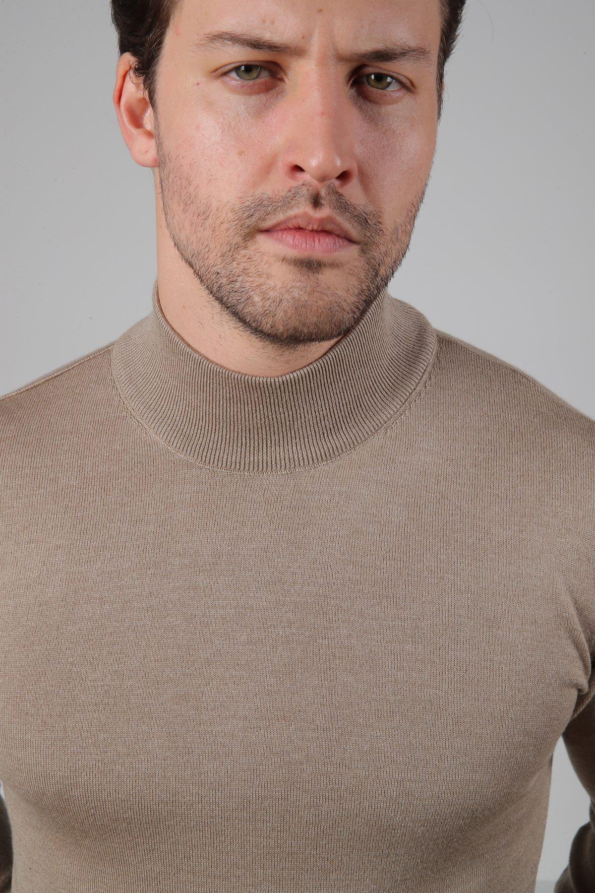 Ferraro Bej Balıkçı Yaka Pamuk Kazak