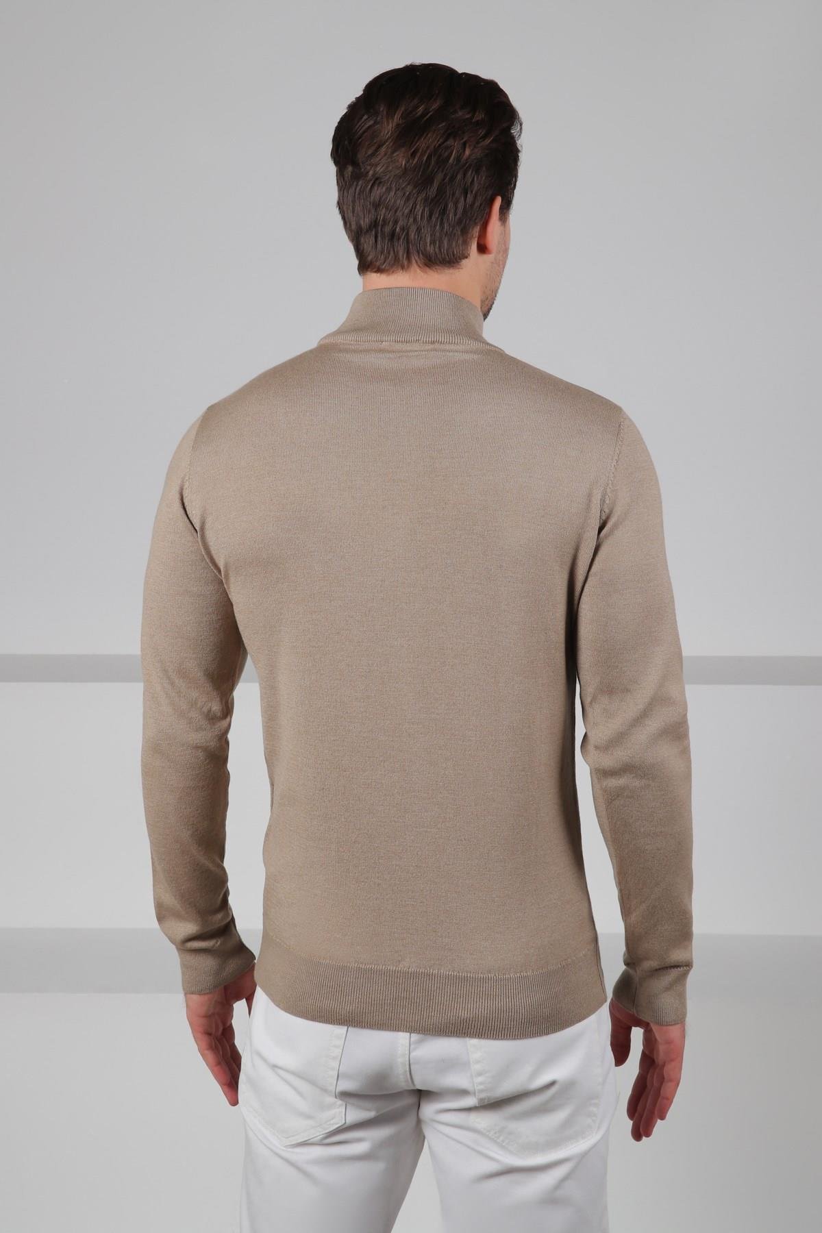 Ferraro Bej Balıkçı Yaka Pamuk Kazak