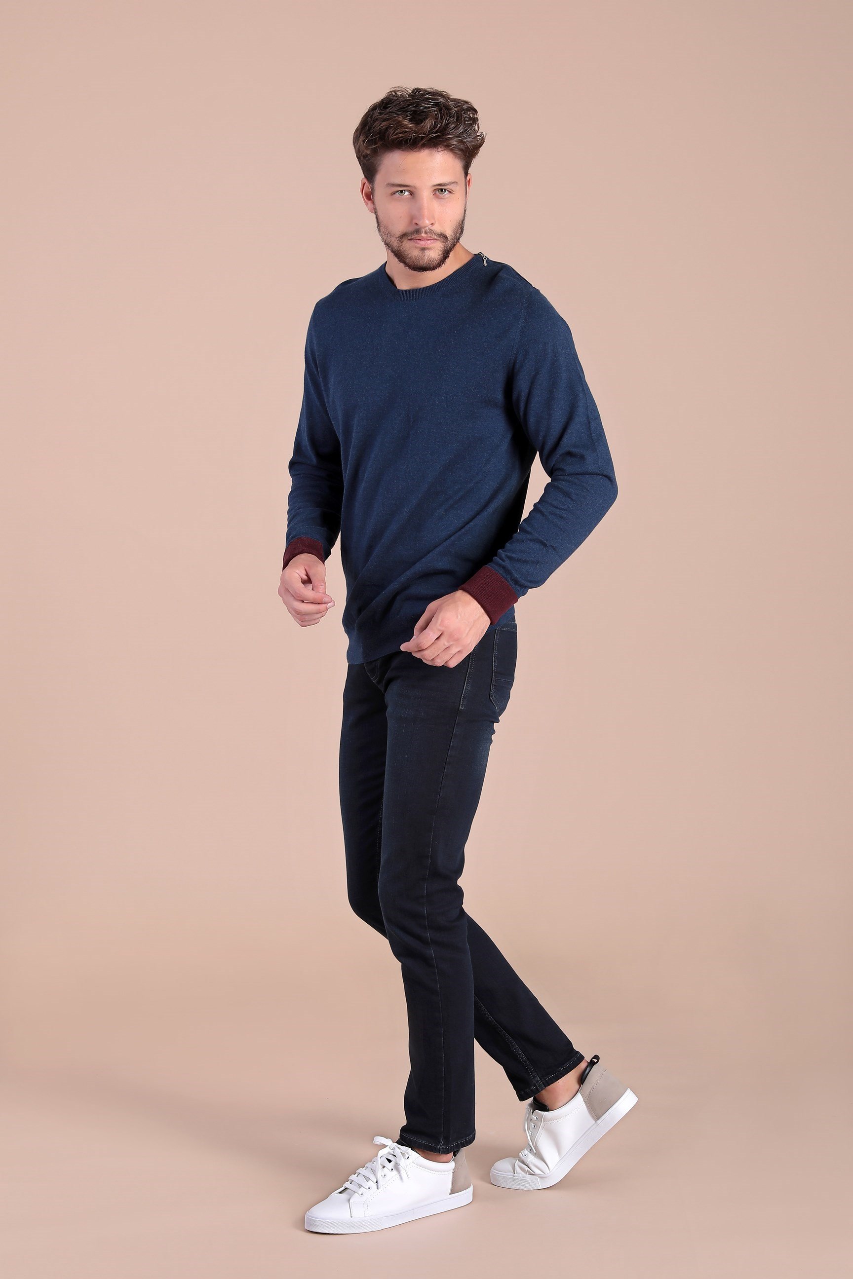 Ferraro Bisiklet Yaka Pamuk İpek Kazak