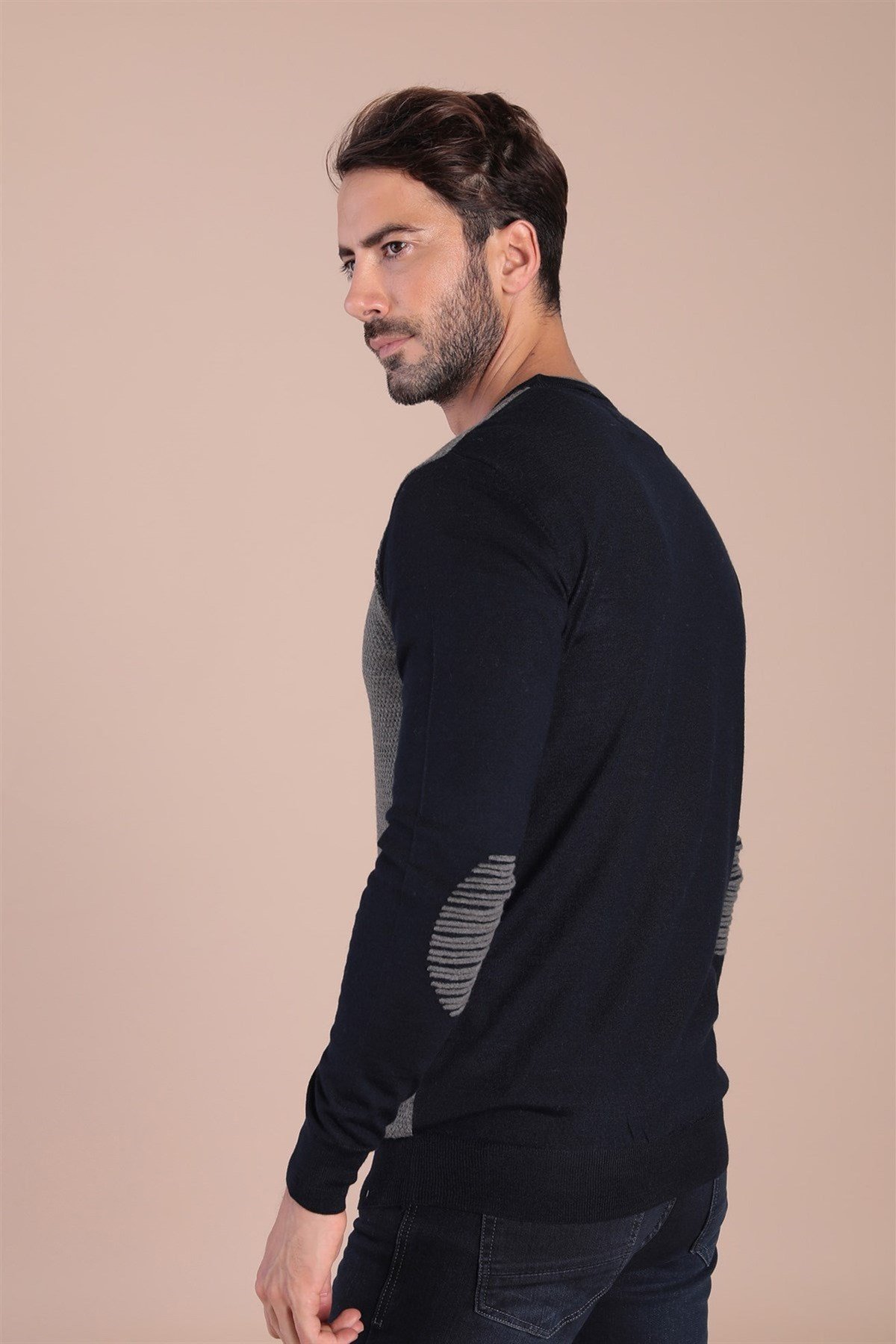 Ferraro Bisiklet Yaka Superfine Yün Kazak - Lacivert