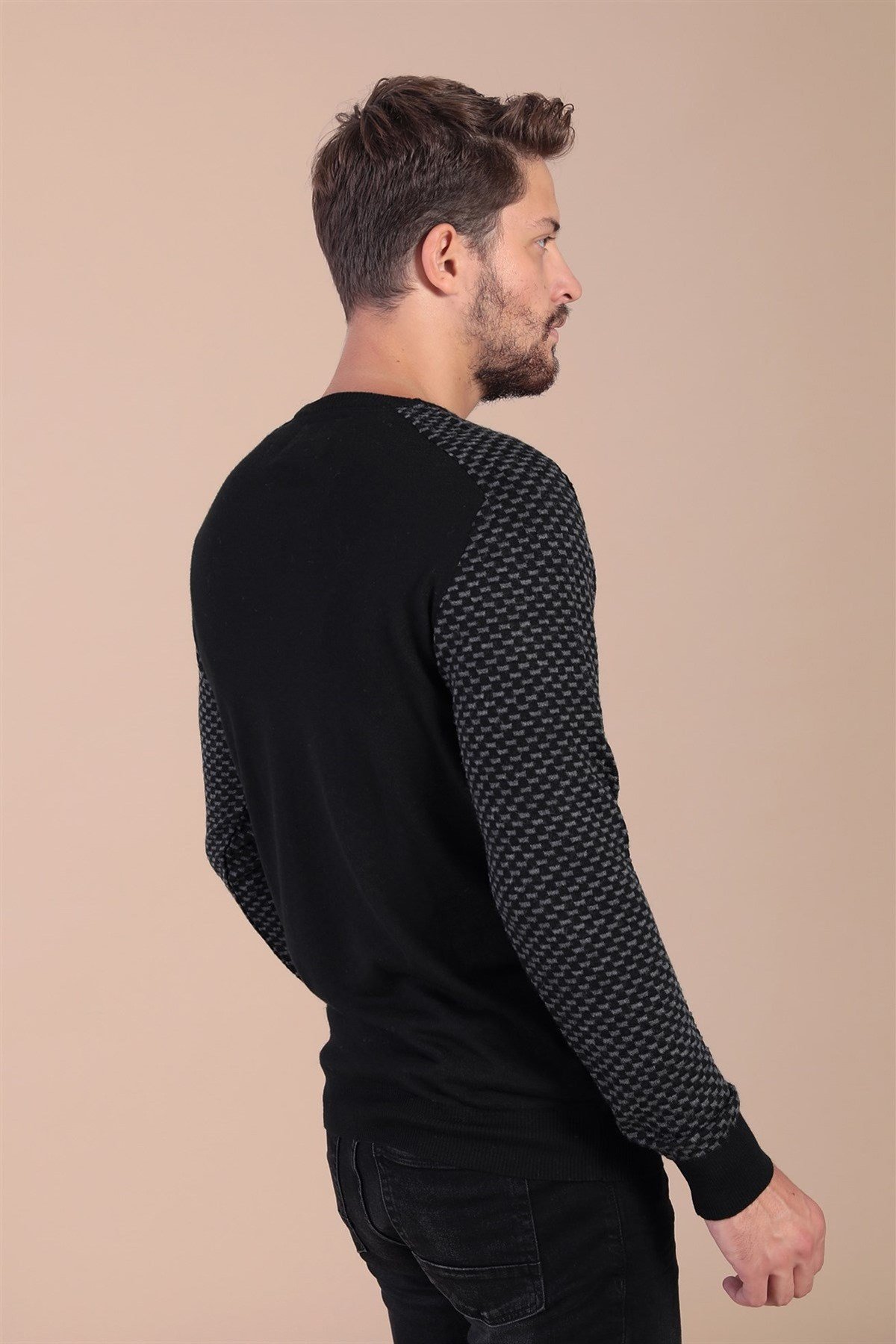 Ferraro Bisiklet Yaka Superfine Yün Kazak - Siyah