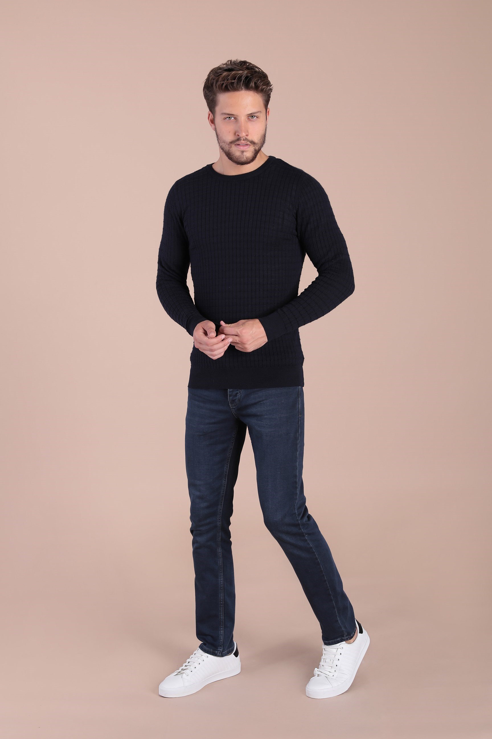 Ferraro Bisiklet Yaka Superfine Yün Kazak