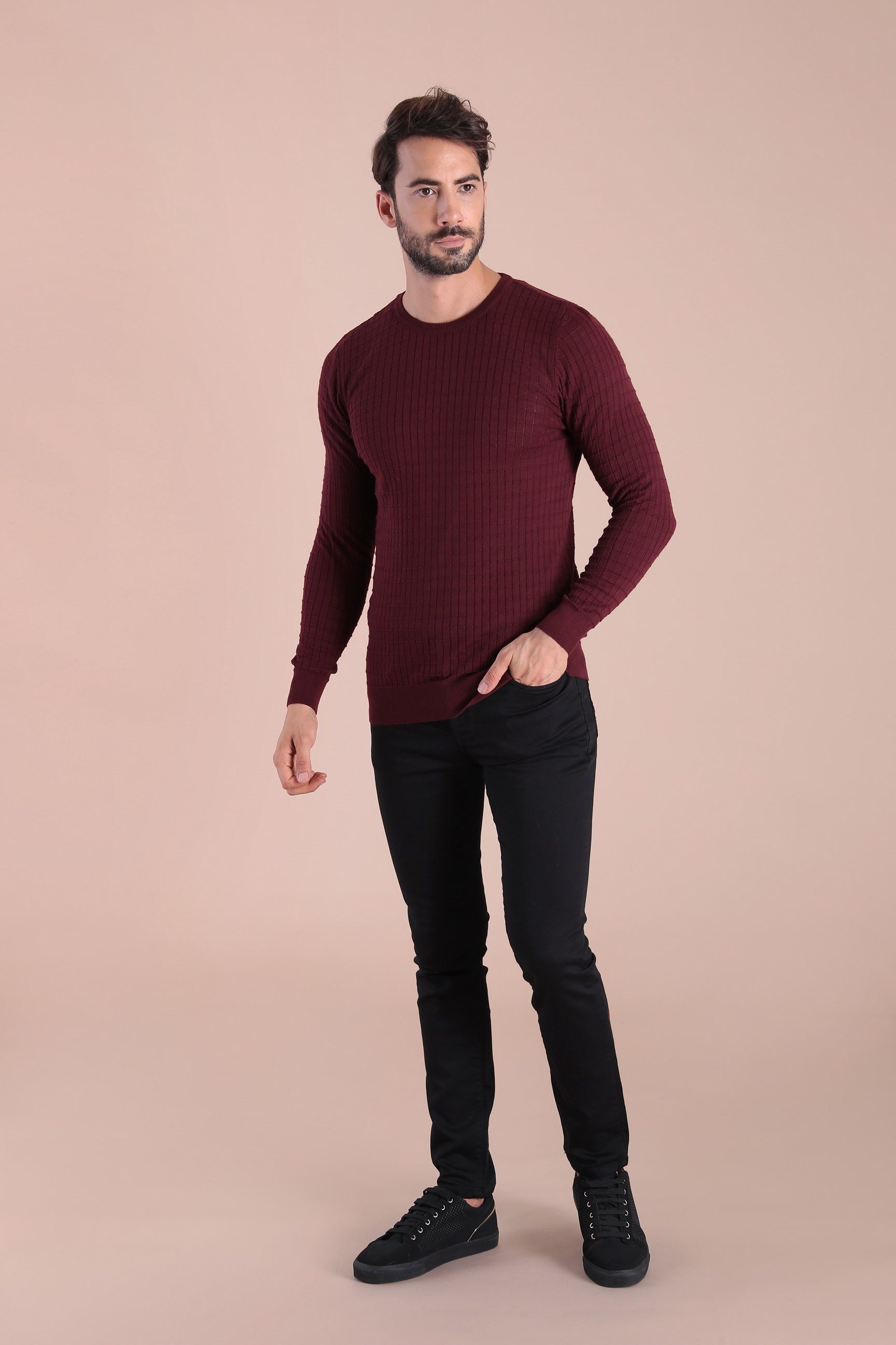 Ferraro Bisiklet Yaka Superfine Yün Kazak