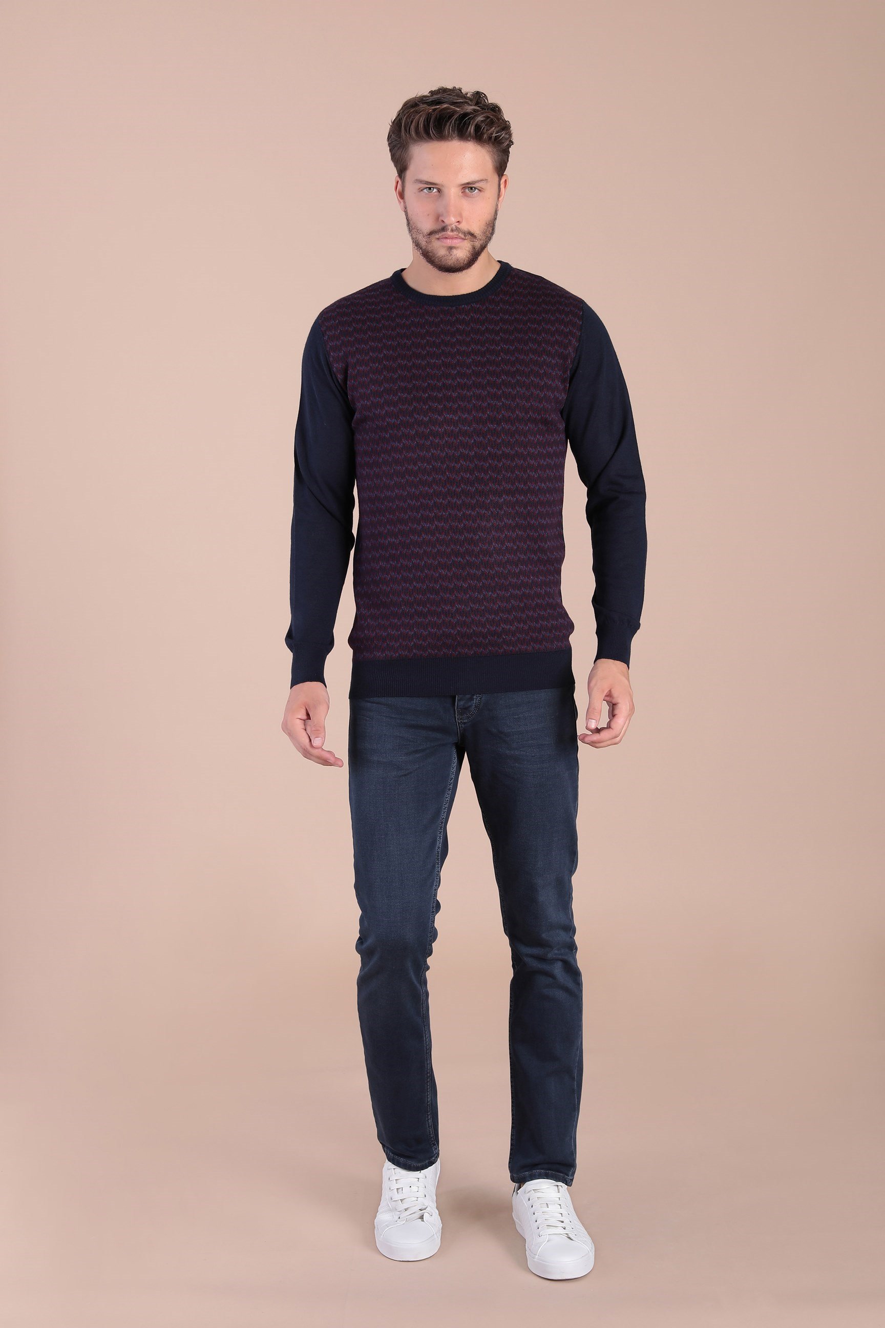 Ferraro Bisiklet Yaka Superfine Yün Kazak