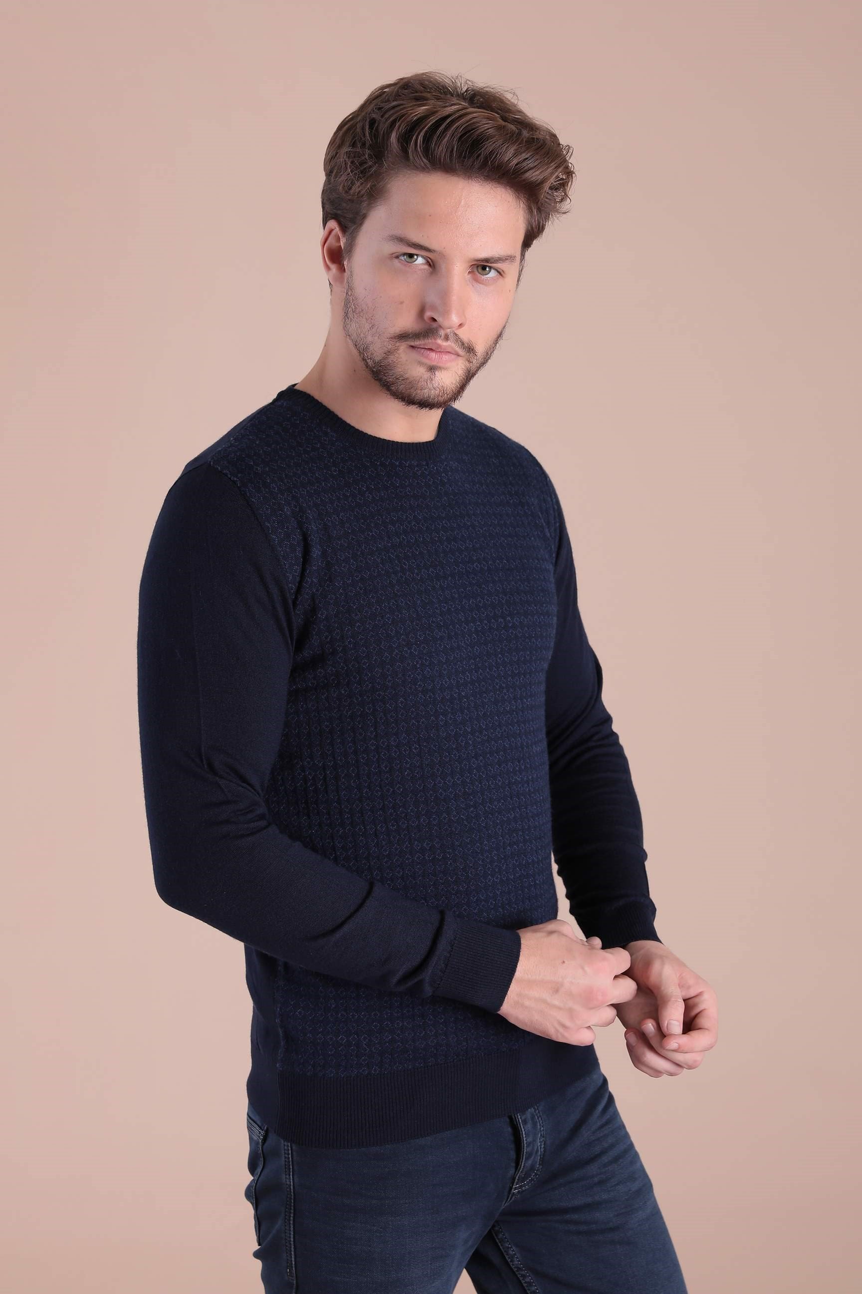 Ferraro Bisiklet Yaka Superfine Yün Kazak