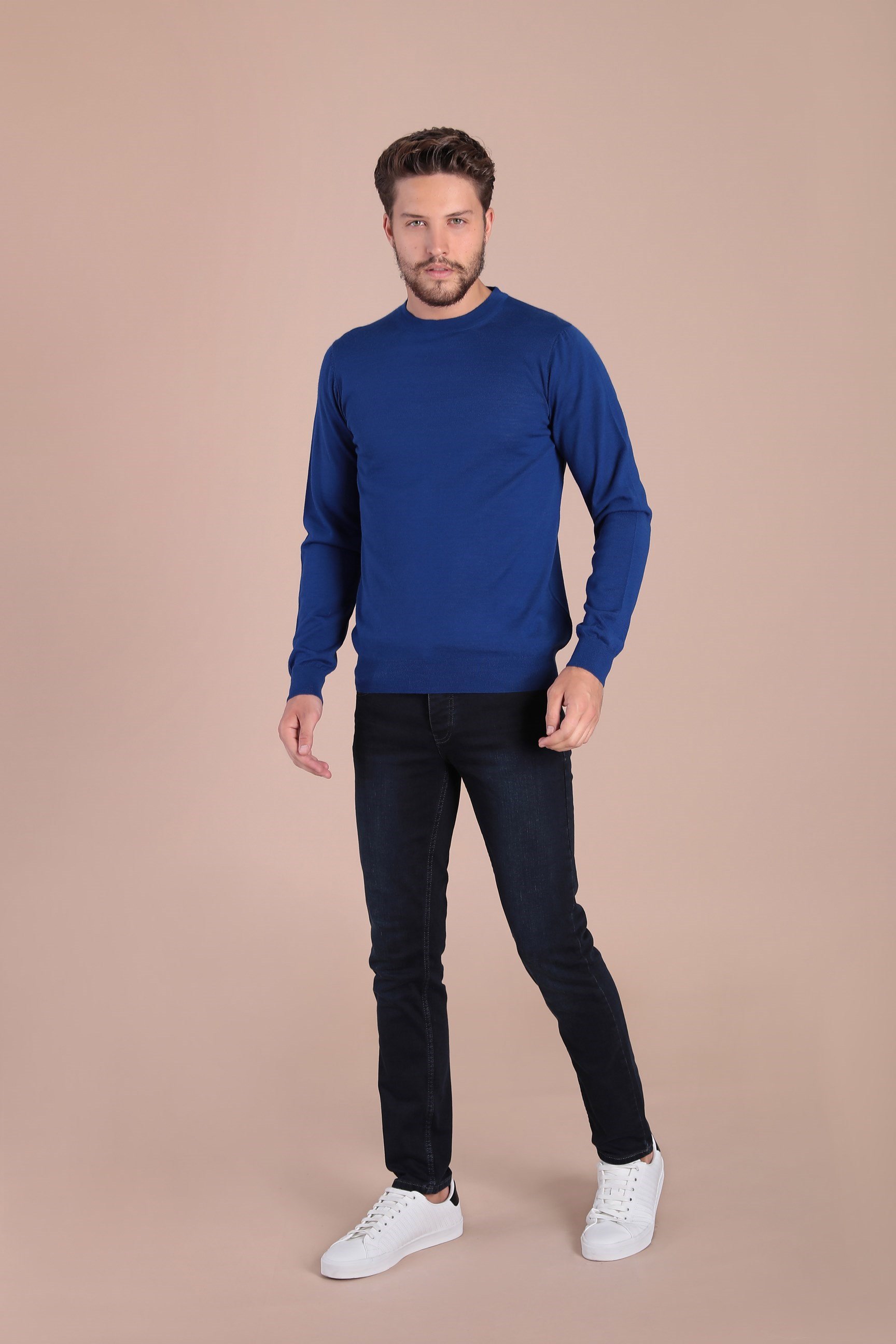 Ferraro Bisiklet Yaka Superfine Yün Kazak