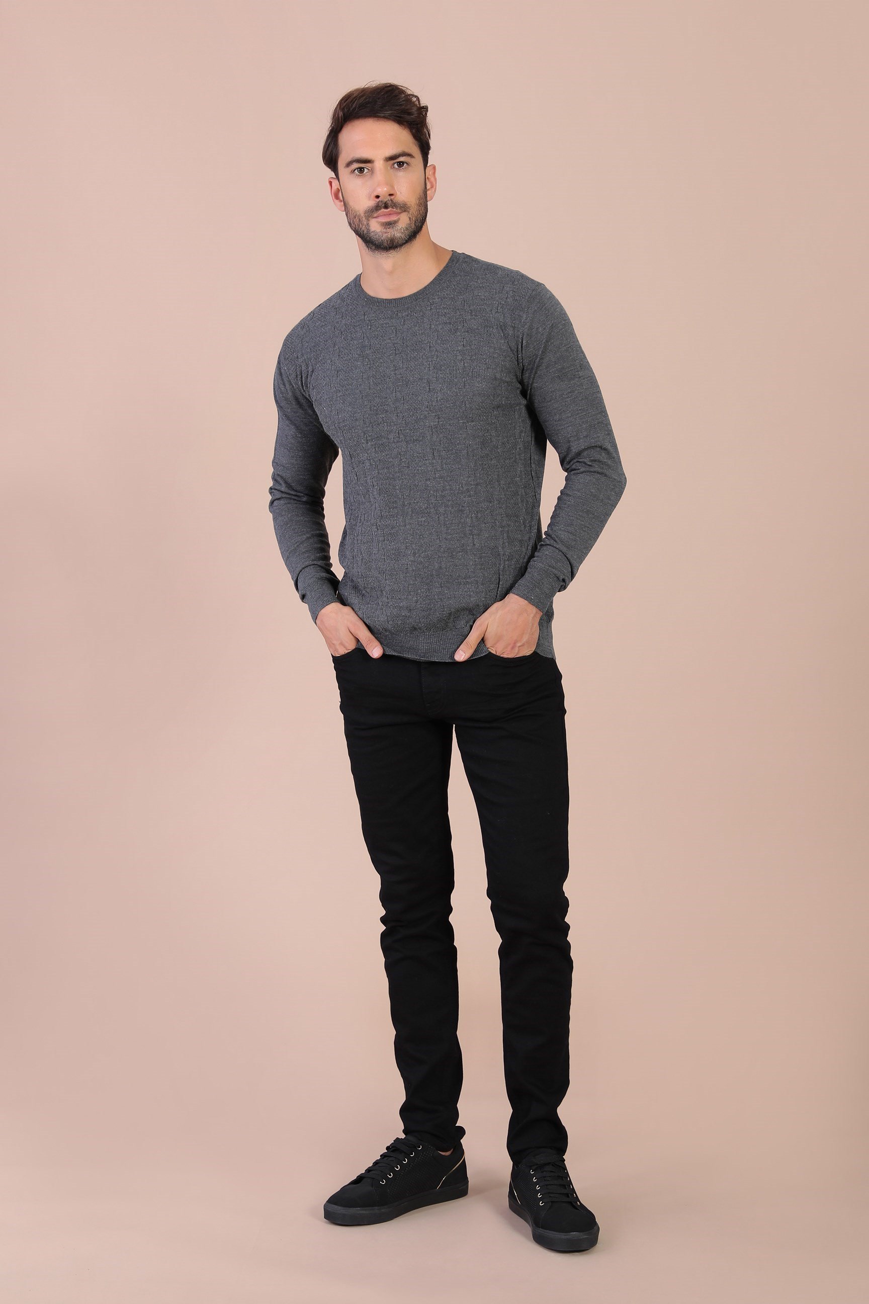 Ferraro Bisiklet Yaka Superfine Yün Kazak