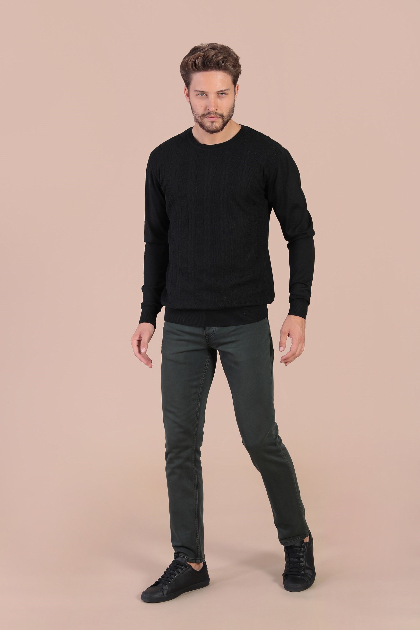 Ferraro Bisiklet Yaka Superfine Yün Kazak