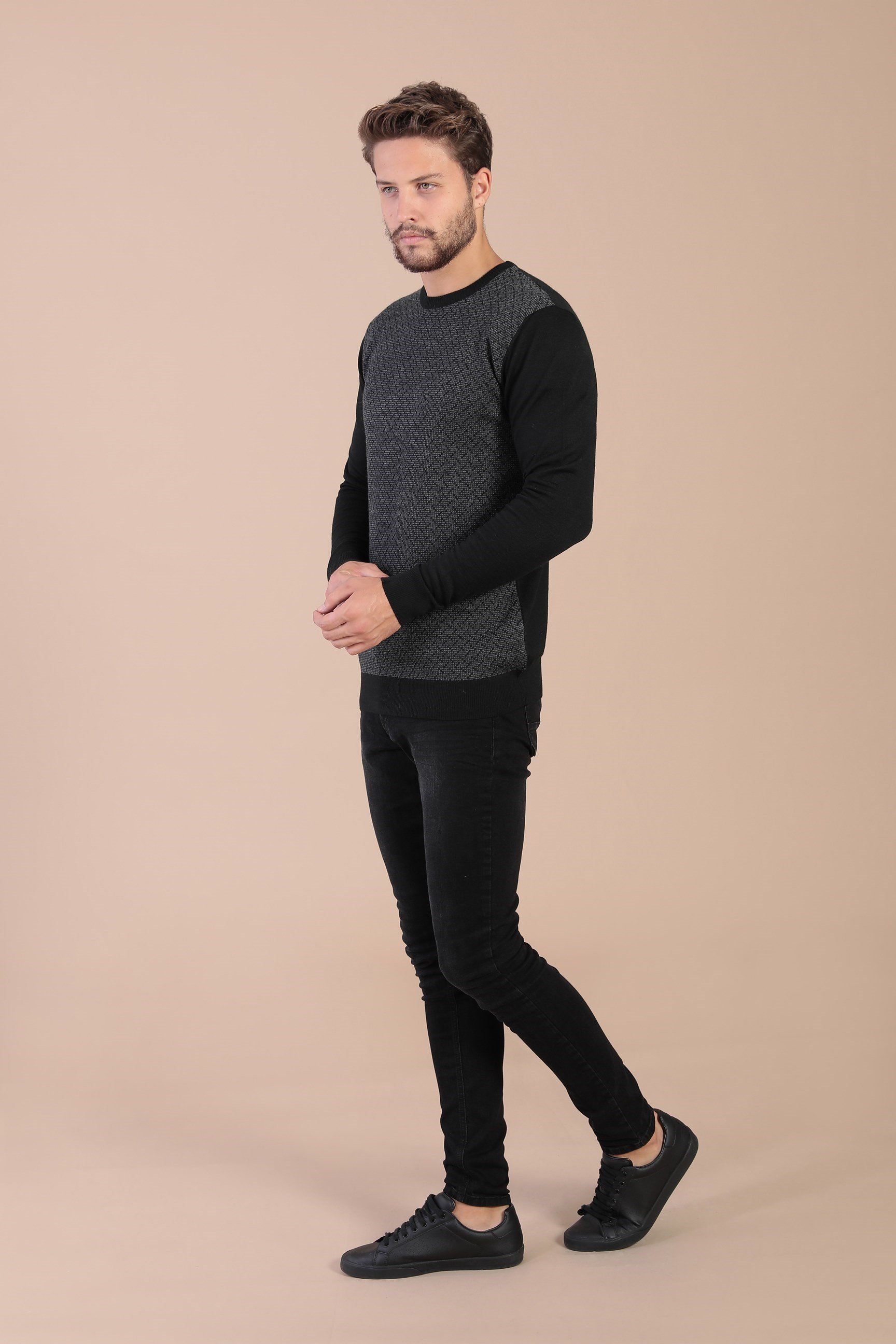 Ferraro Bisiklet Yaka Superfine Yün Kazak