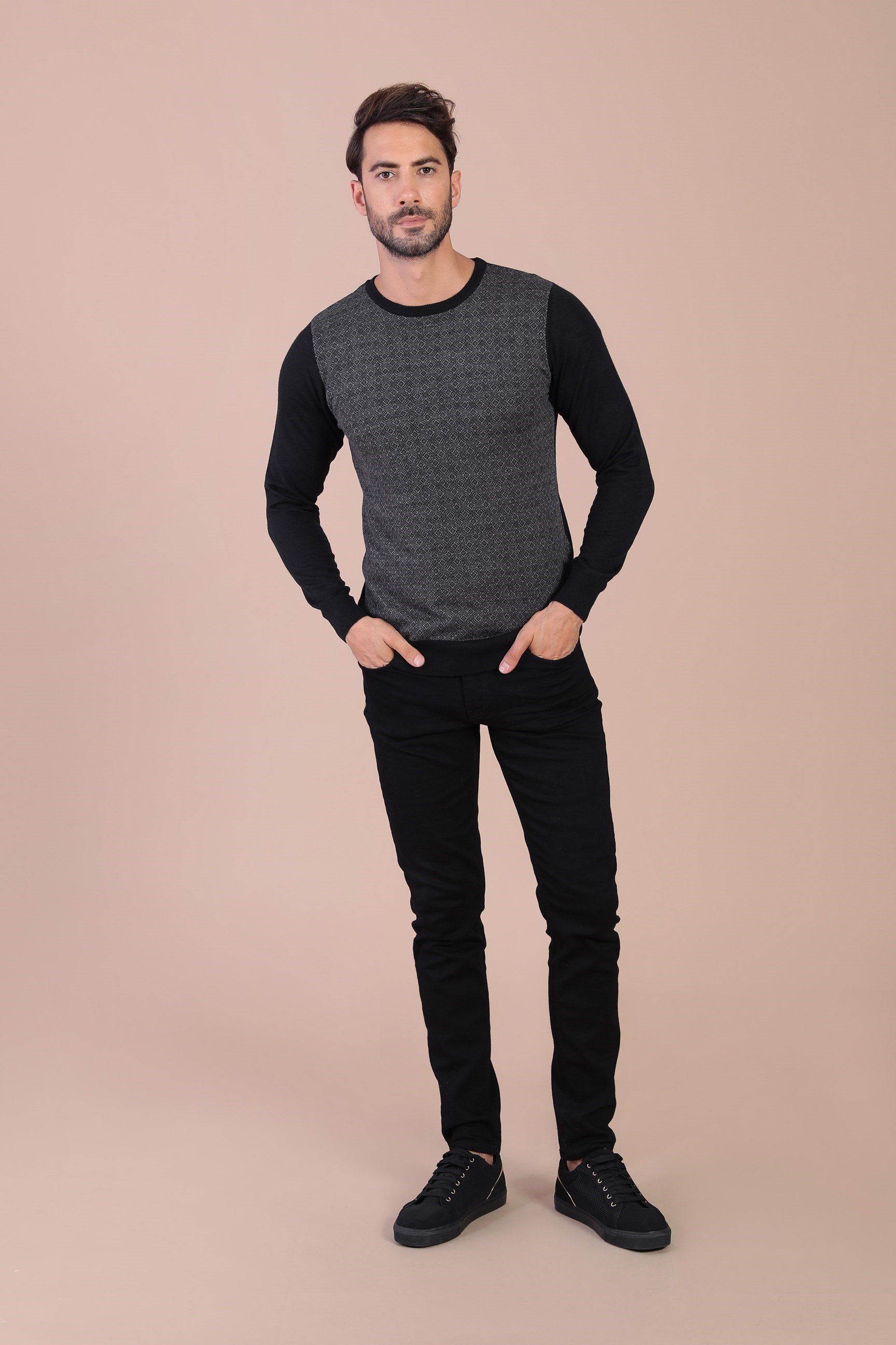 Ferraro Bisiklet Yaka Superfine Yün Kazak