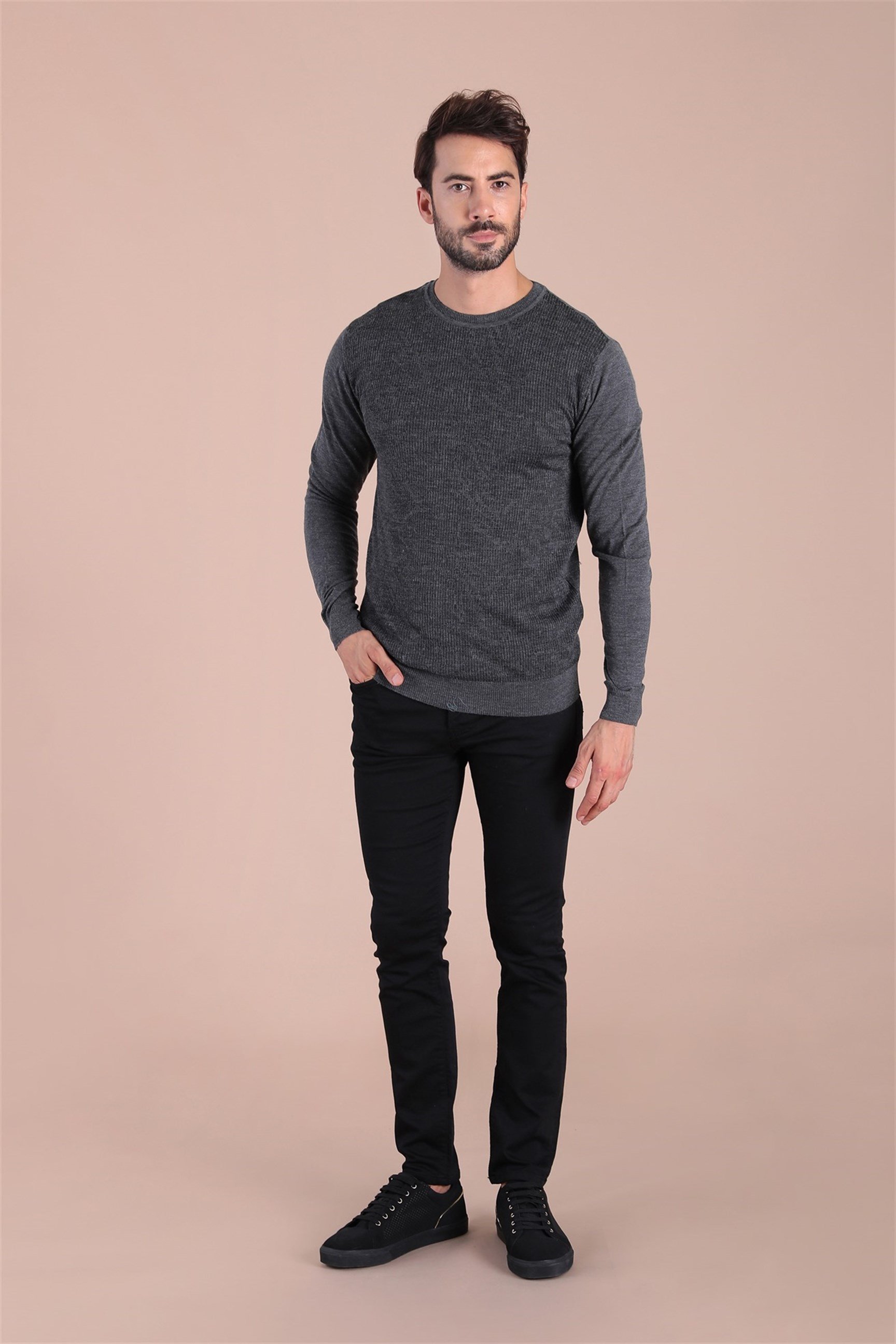 Ferraro Bisiklet Yaka Superfine Yün Kazak