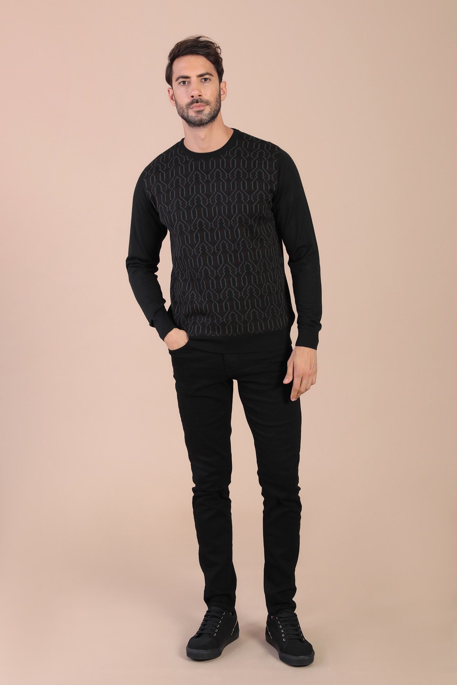 Ferraro Bisiklet Yaka Superfine Yün Kazak