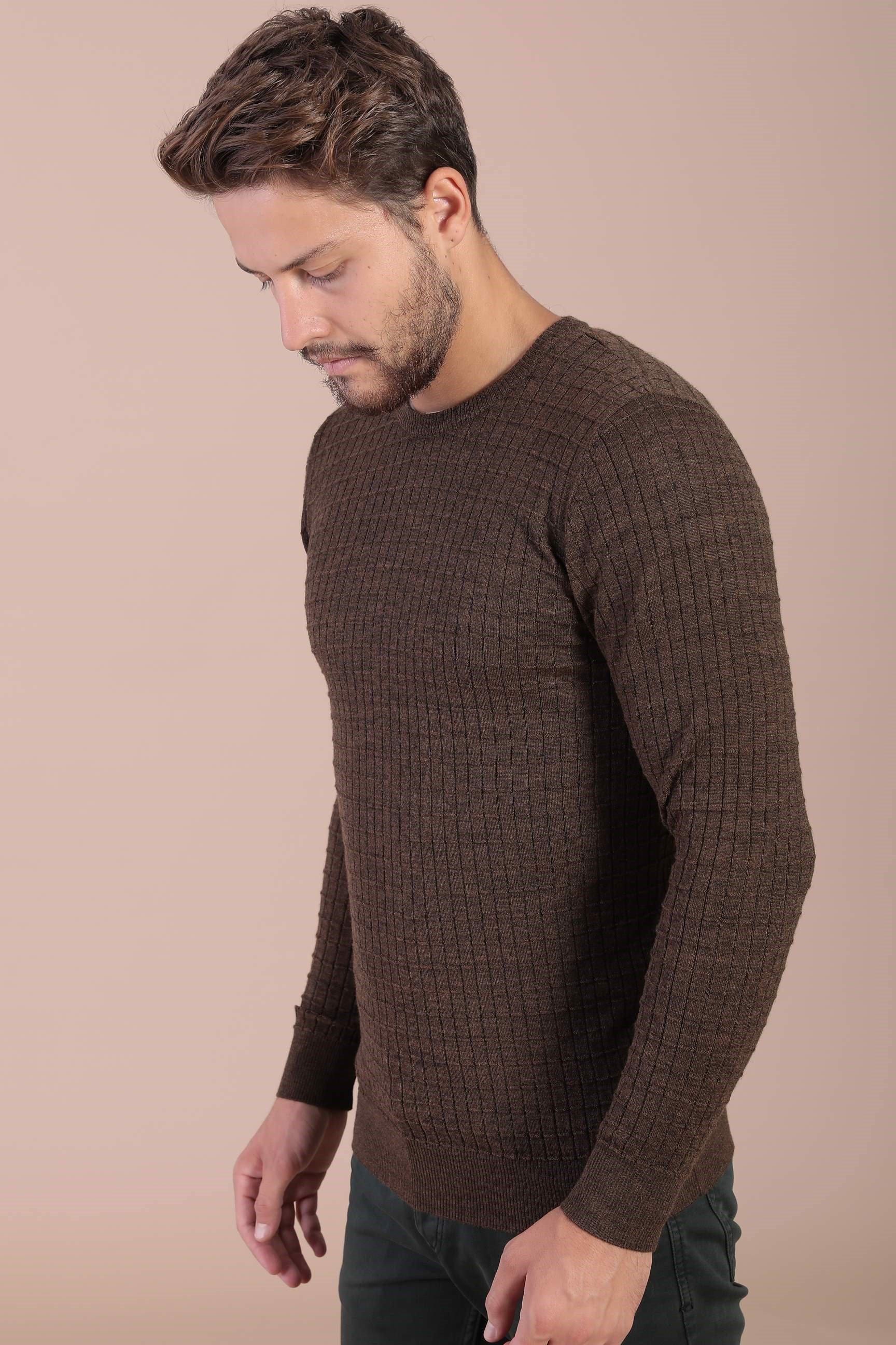 Ferraro Bisiklet Yaka Superfine Yün Kazak