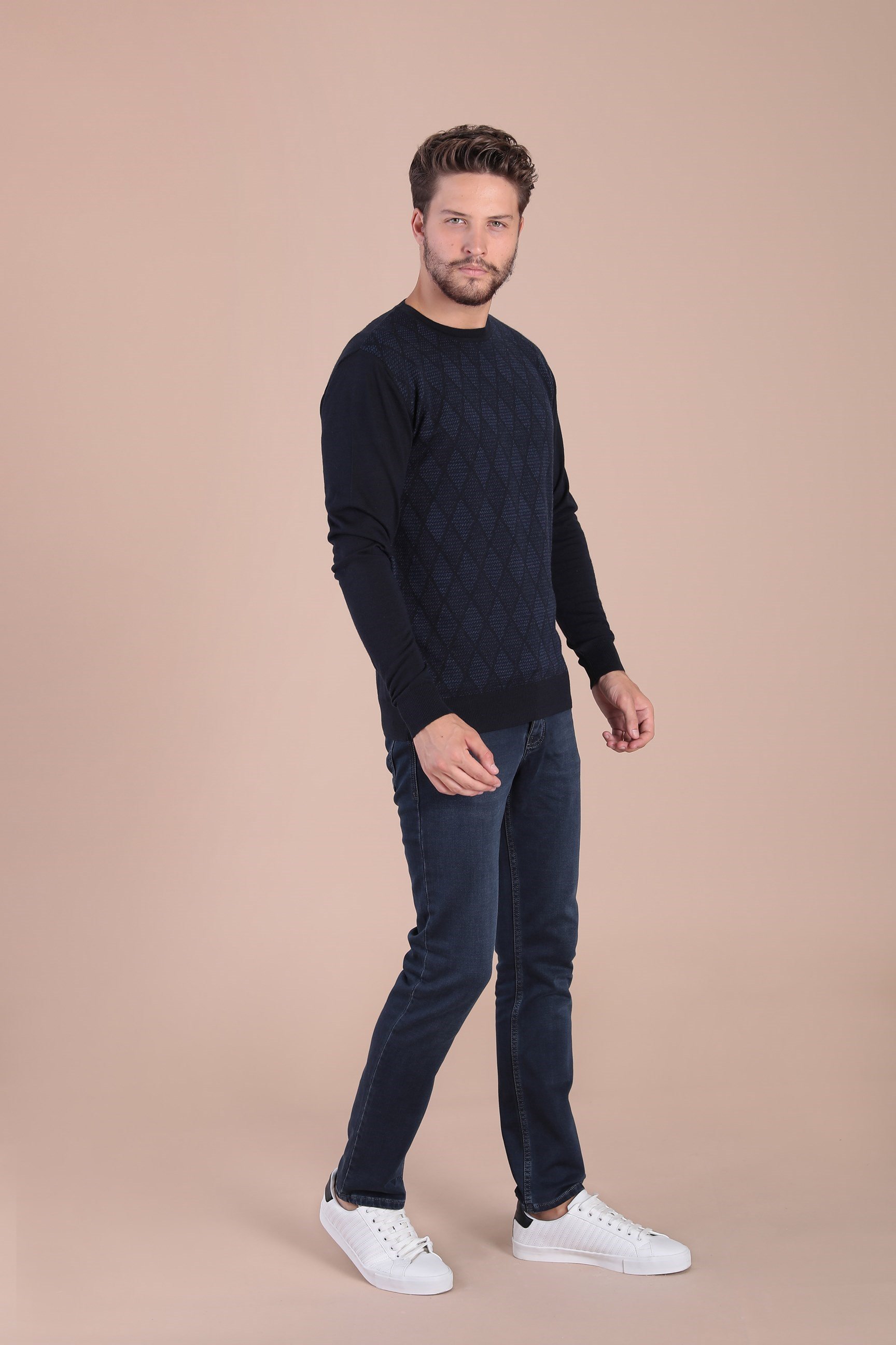 Ferraro Bisiklet Yaka Superfine Yün Kazak