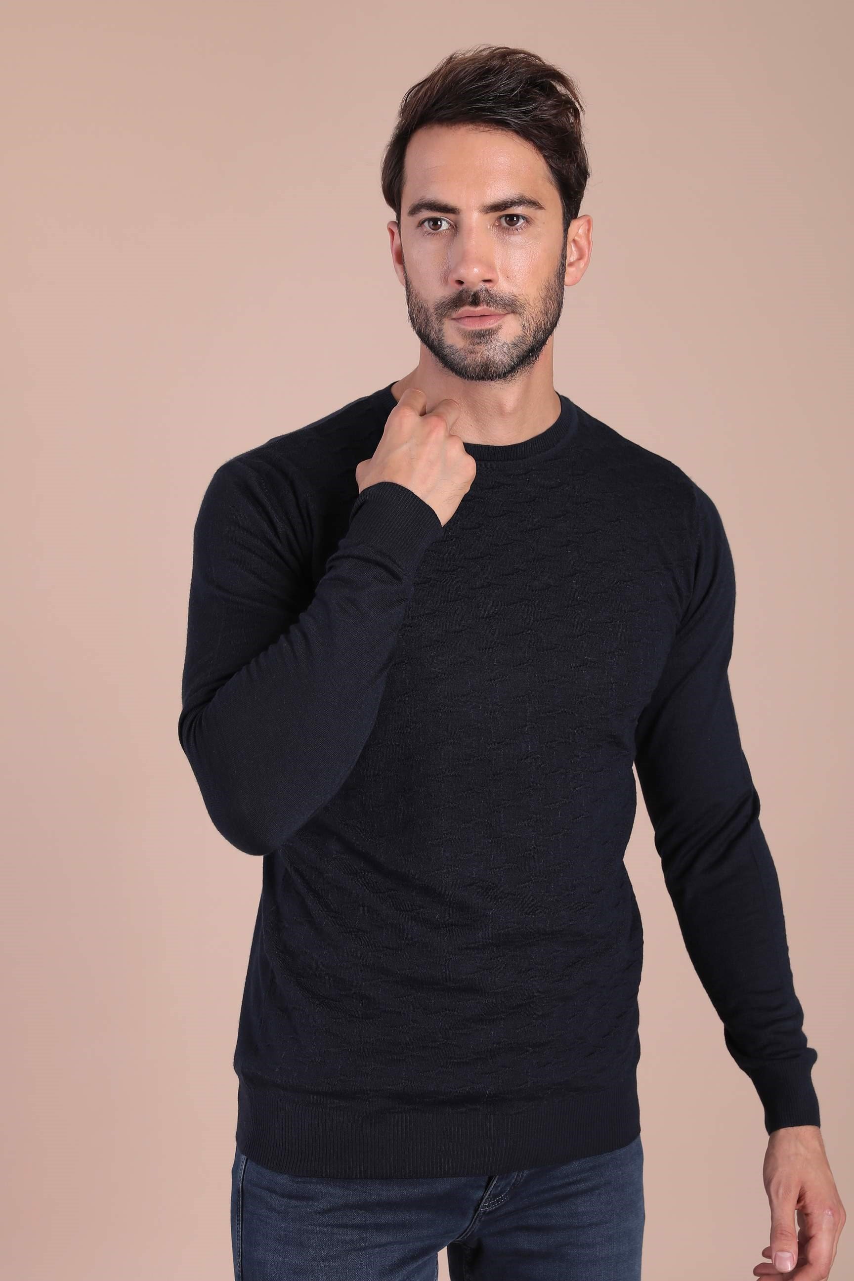 Ferraro Bisiklet Yaka Superfine Yün Kazak