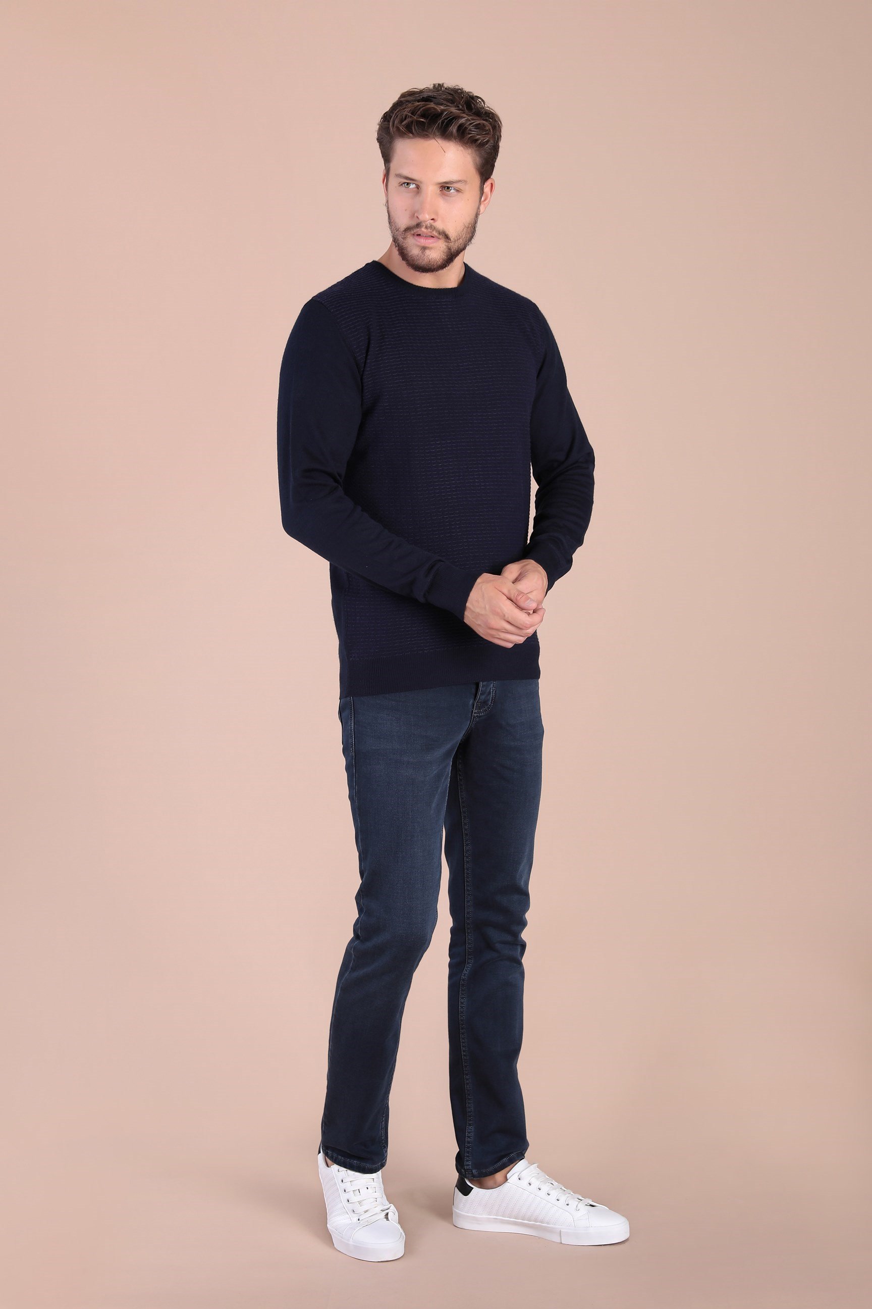 Ferraro Bisiklet Yaka Superfine Yün Kazak