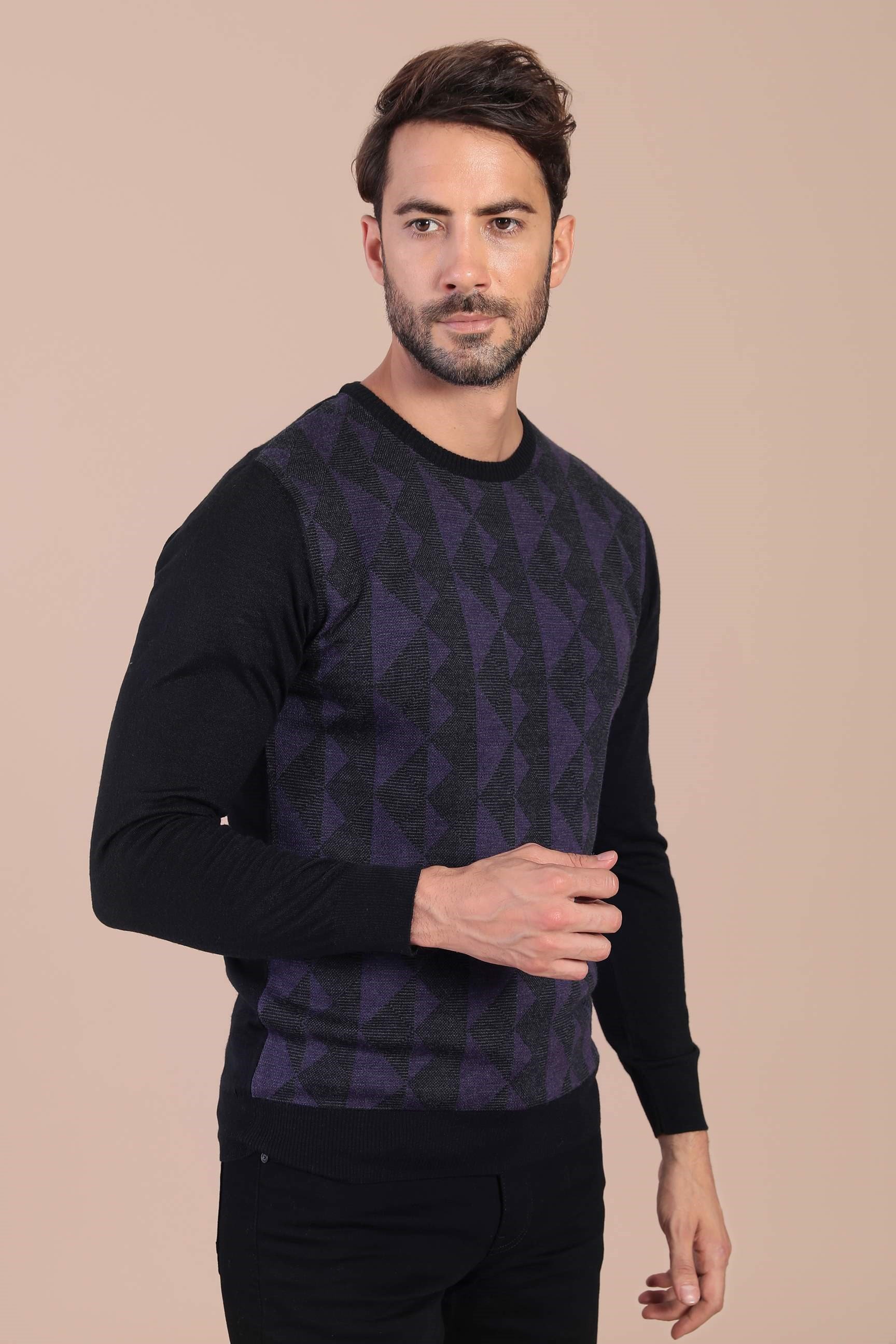 Ferraro Bisiklet Yaka Superfine Yün Kazak