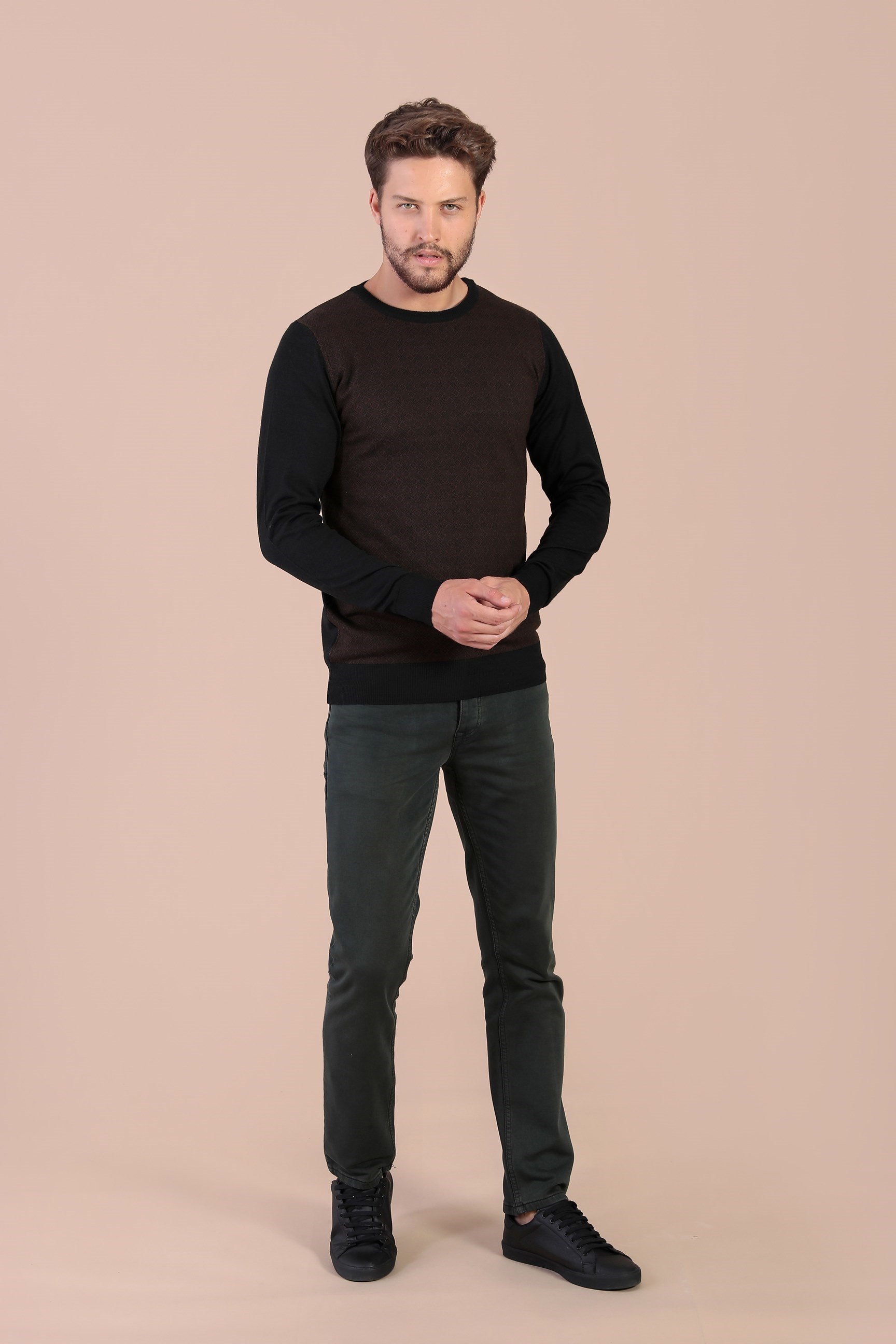 Ferraro Bisiklet Yaka Superfine Yün Kazak