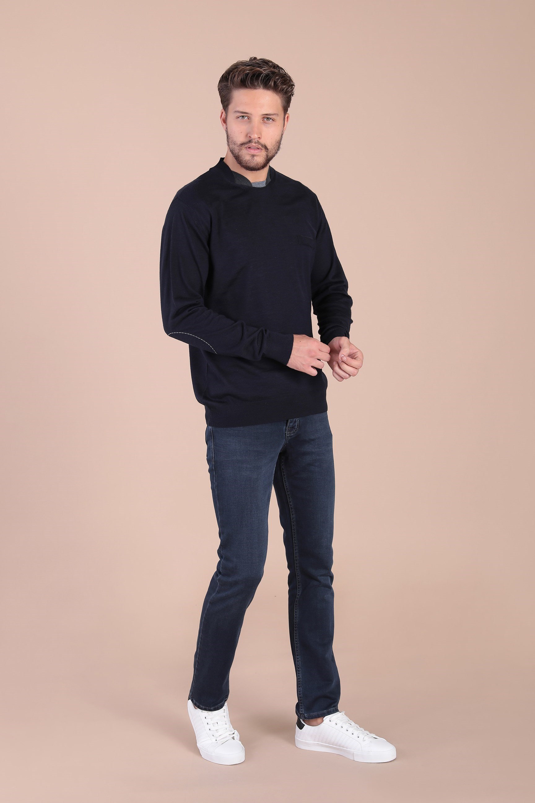 Ferraro Bisiklet Yaka Superfine Yün Kazak