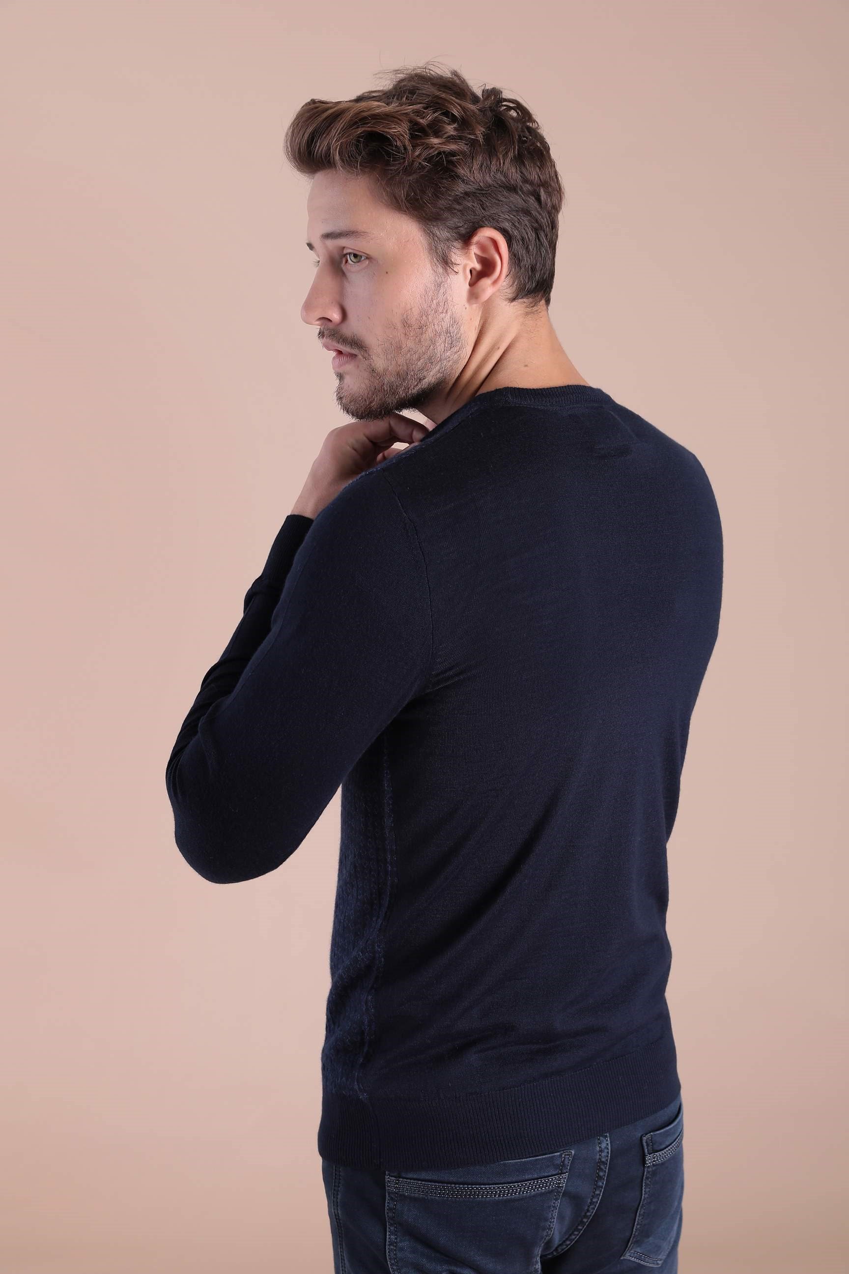 Ferraro Bisiklet Yaka Superfine Yün Kazak