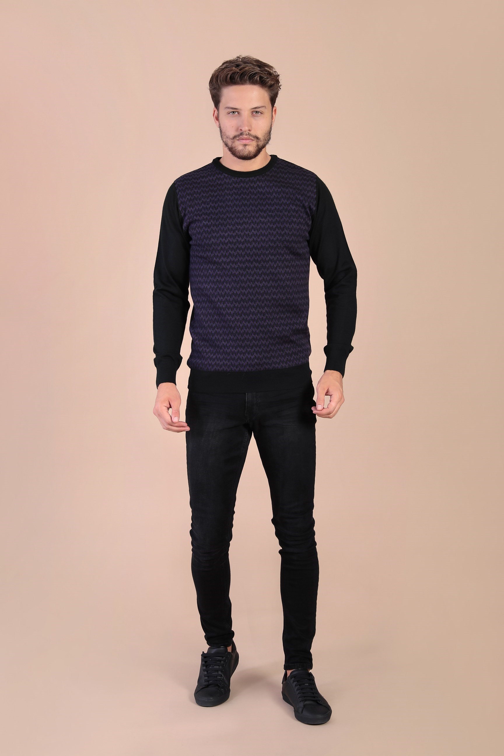 Ferraro Bisiklet Yaka Superfine Yün Kazak