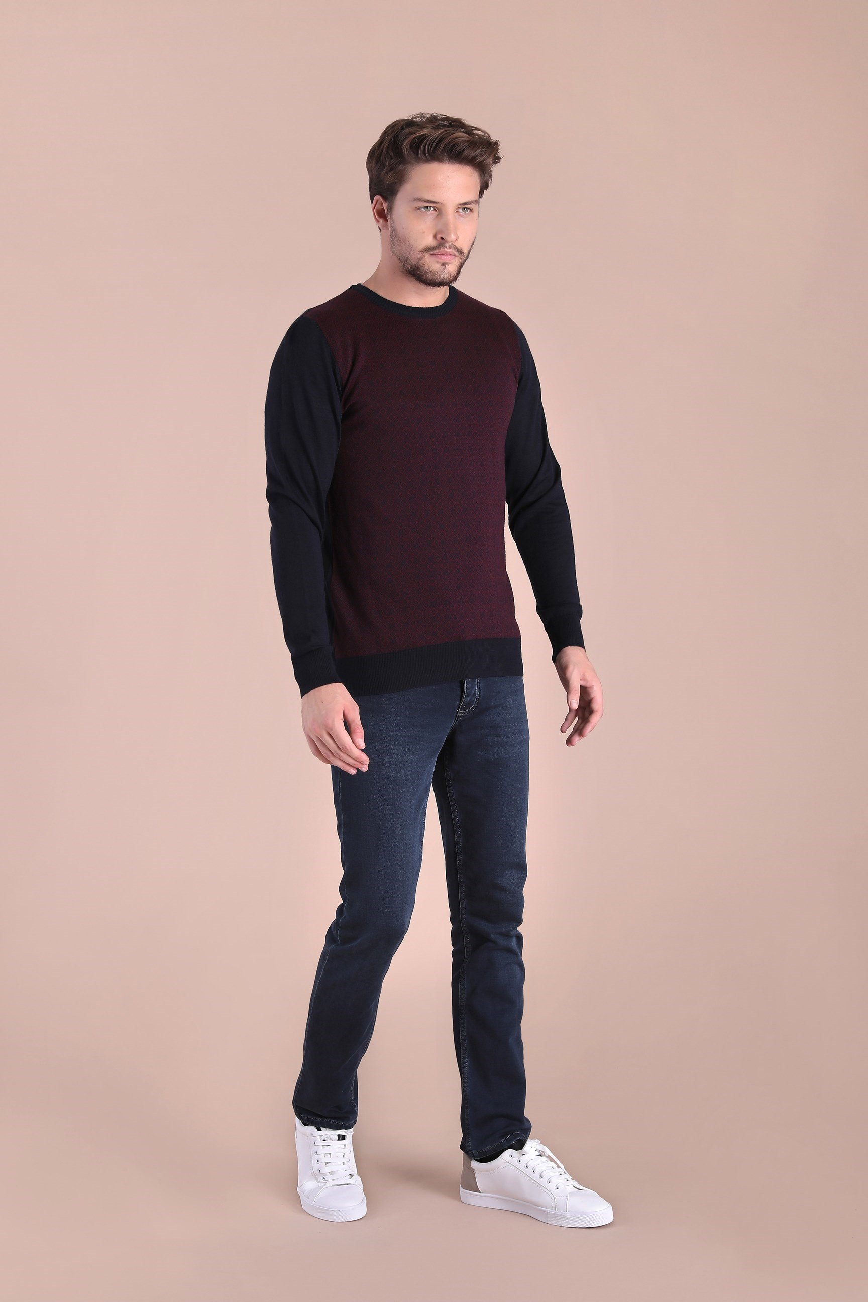 Ferraro Bisiklet Yaka Superfine Yün Kazak