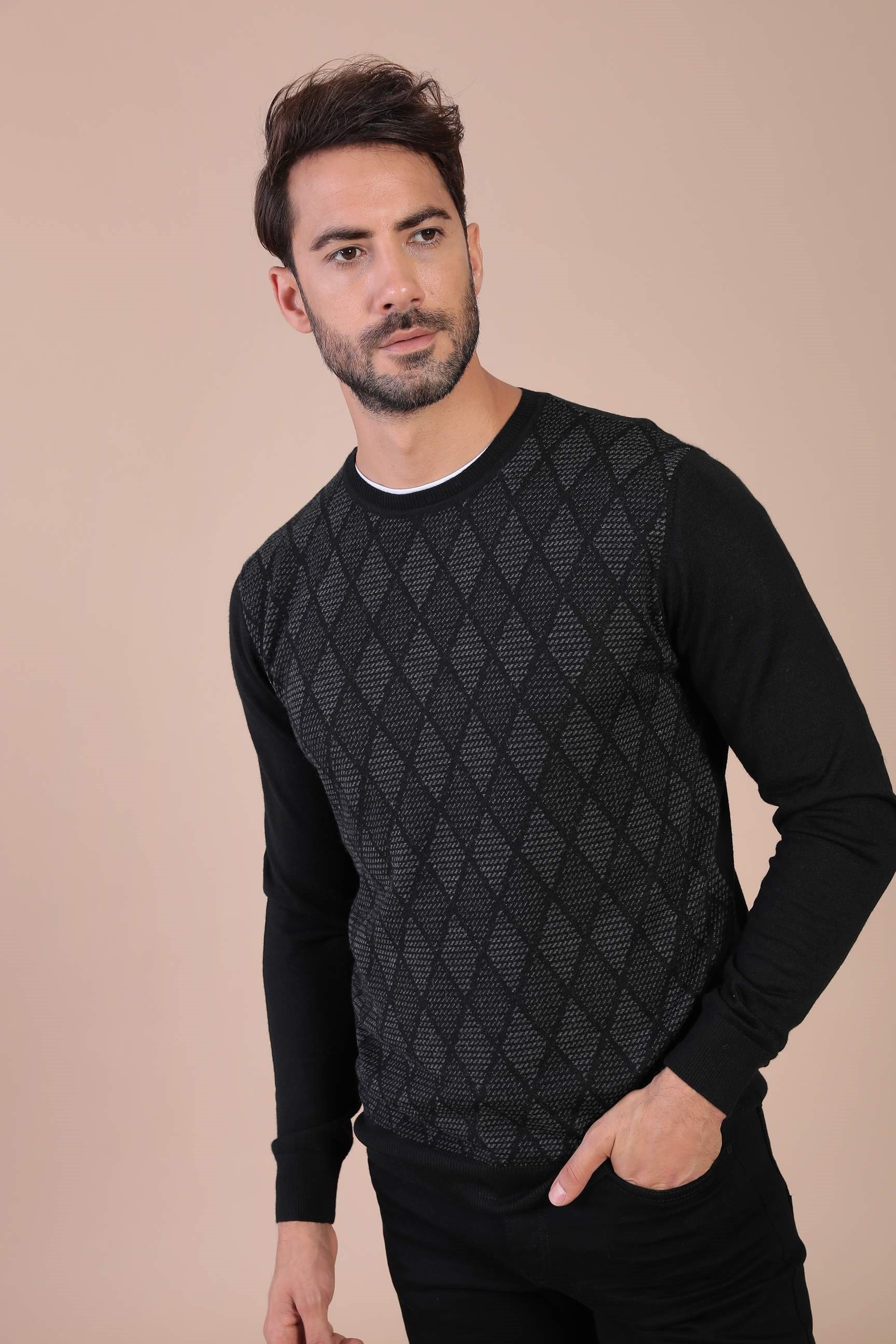 Ferraro Bisiklet Yaka Superfine Yün Kazak