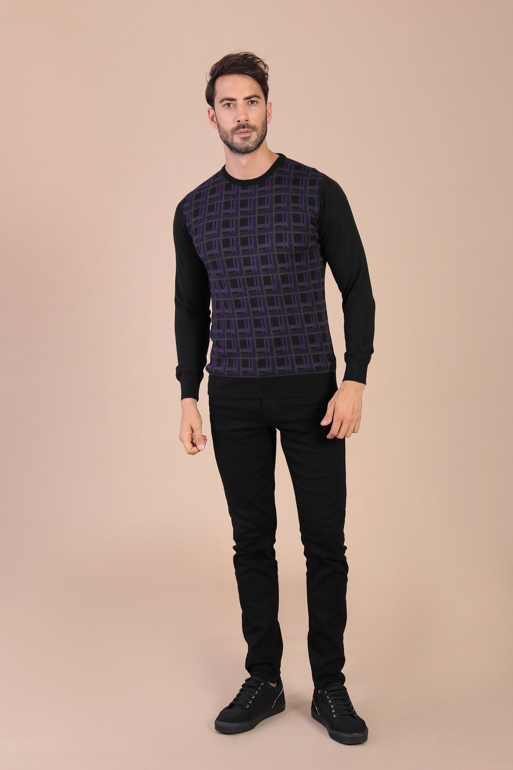 Ferraro Bisiklet Yaka Superfine Yün Kazak