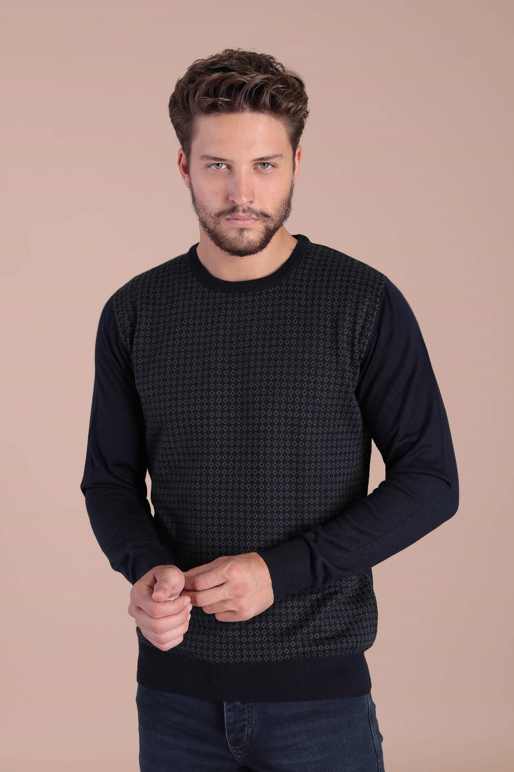 Ferraro Bisiklet Yaka Superfine Yün Kazak