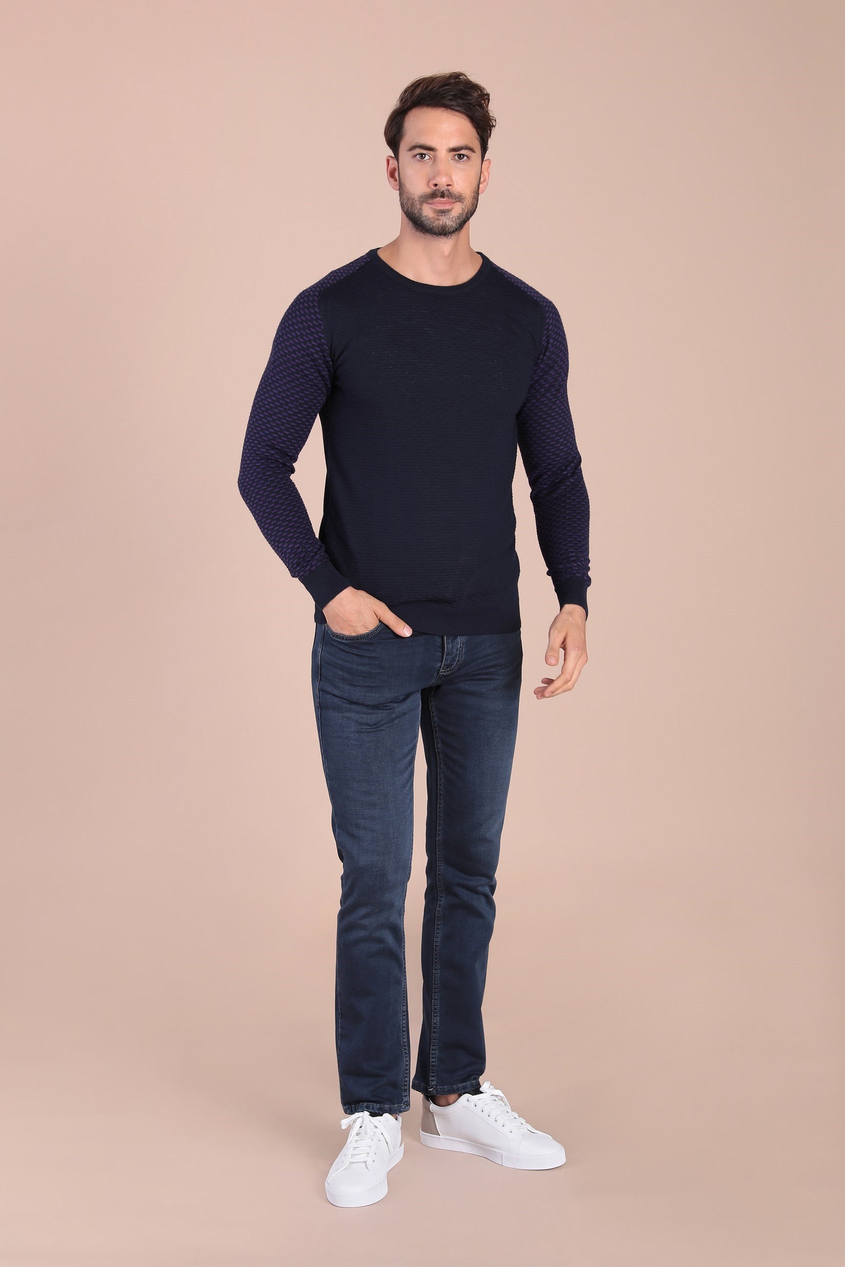 Ferraro Bisiklet Yaka Superfine Yün Kazak