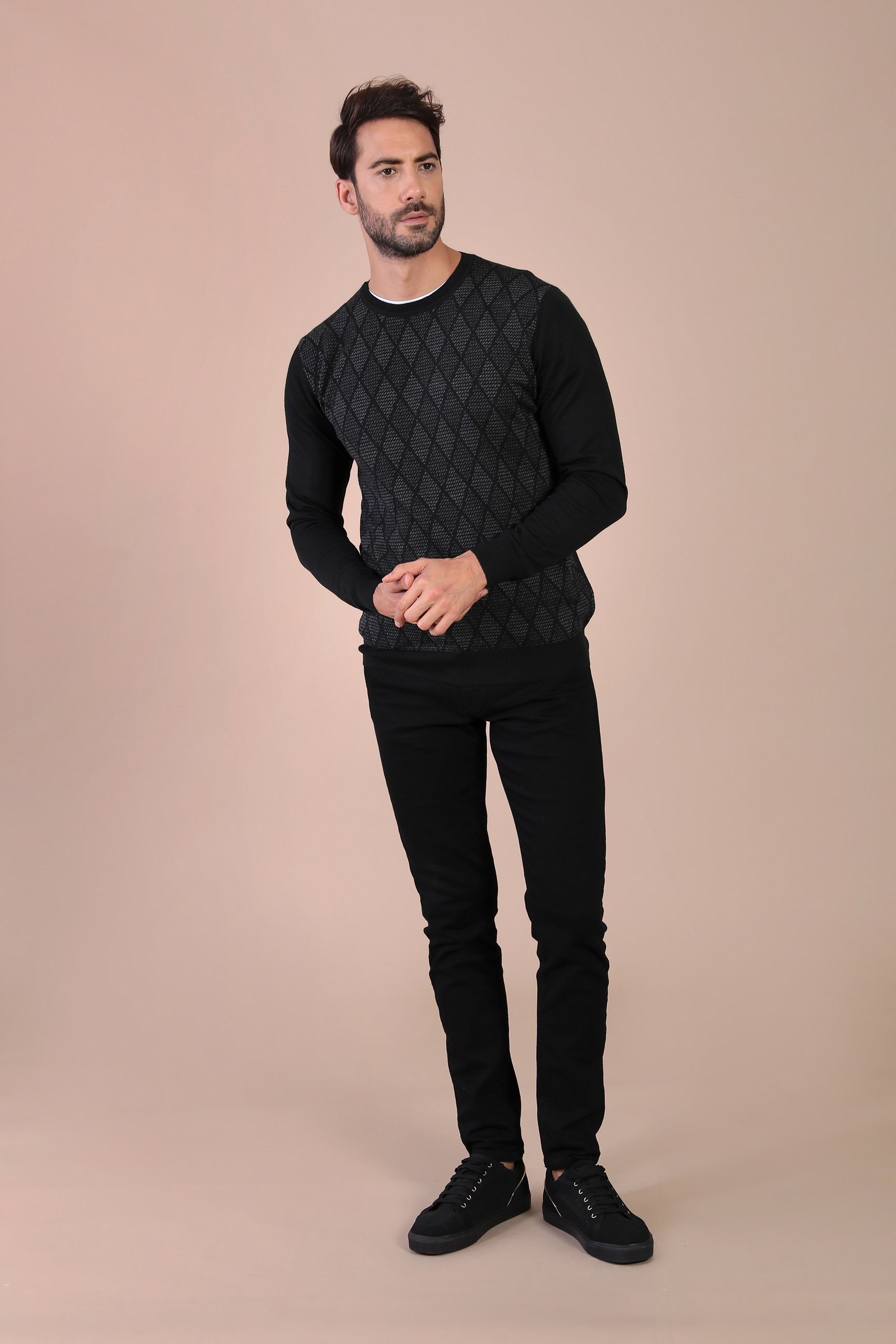 Ferraro Bisiklet Yaka Superfine Yün Kazak