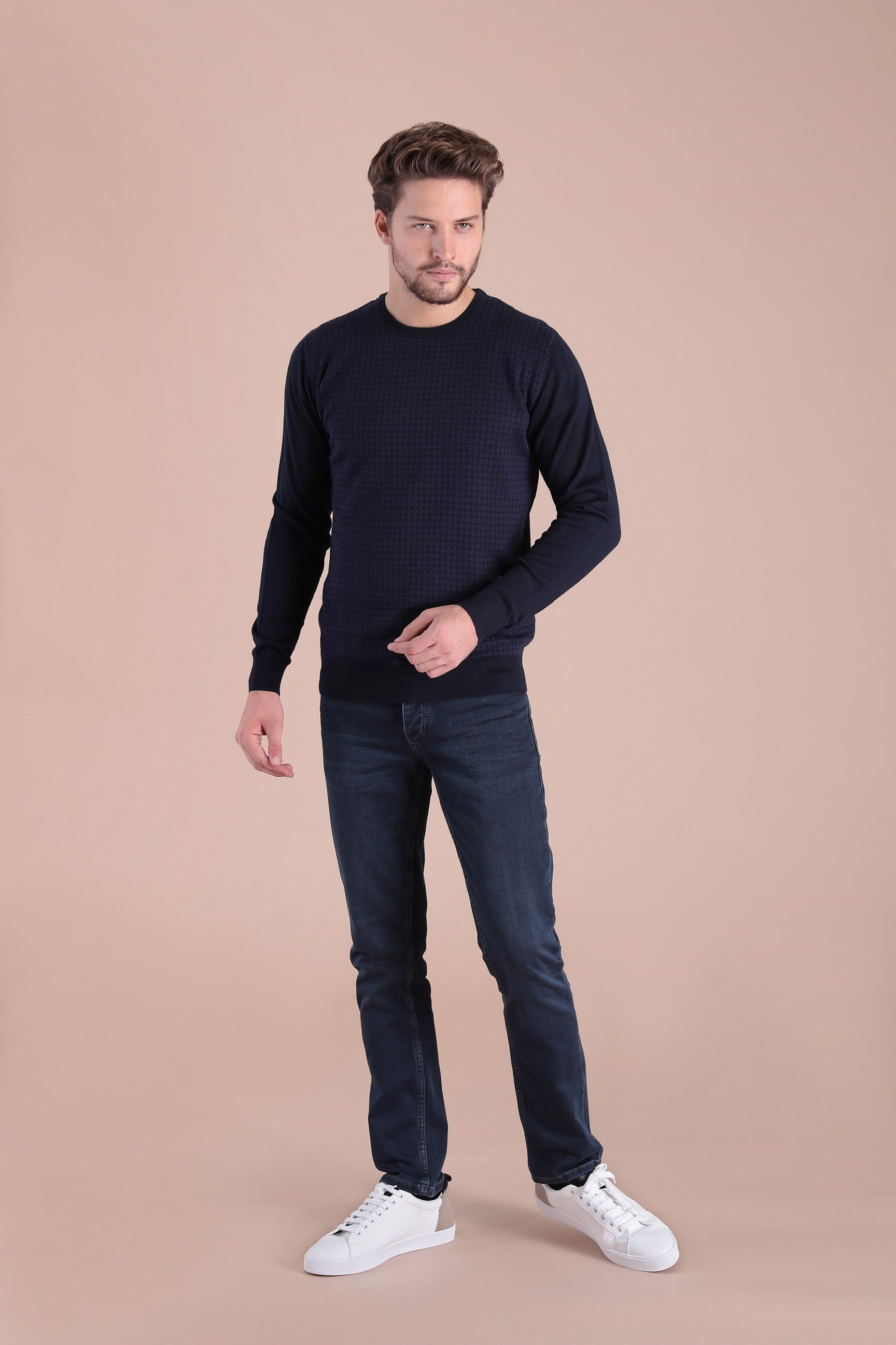 Ferraro Bisiklet Yaka Superfine Yün Kazak